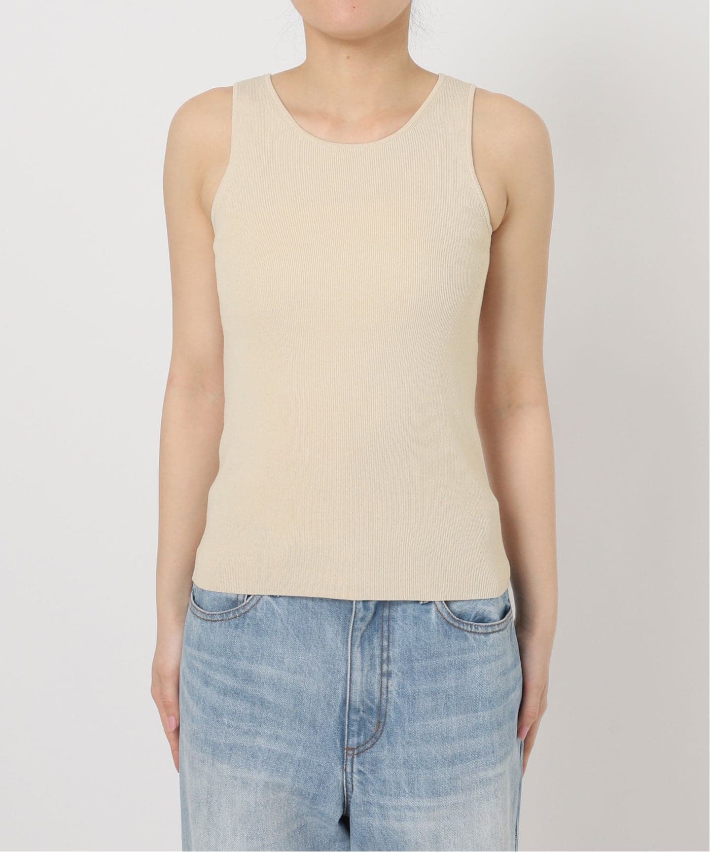 plage ニットブラトップ　ベージュ 追加》SHEER RIB POLO ニット（ニット／セーター）｜Plage（プラージュ