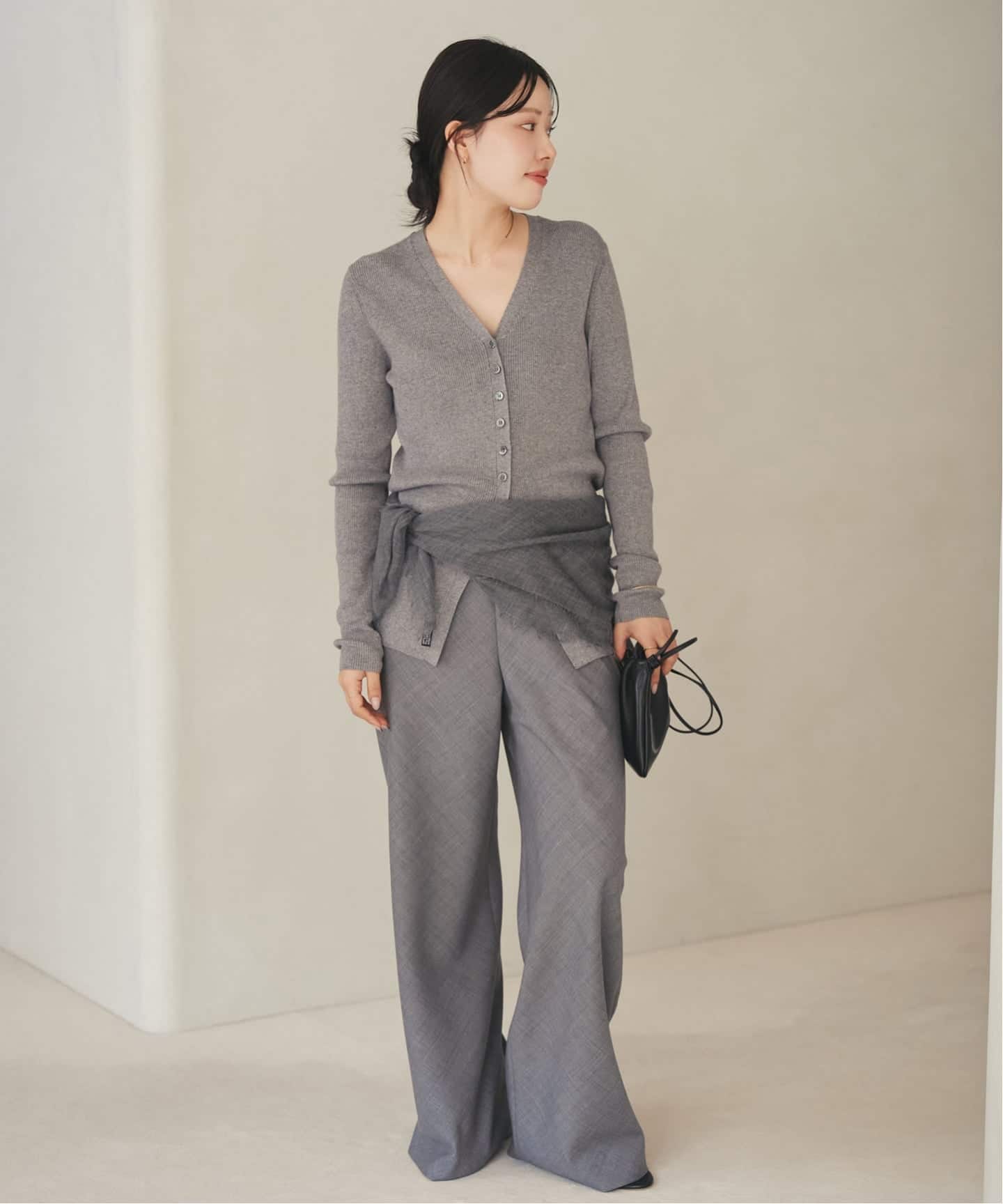 Plage floche rib カーディガン グレーB 追加予約》floche rib カーディガン（カーディガン）｜Plage