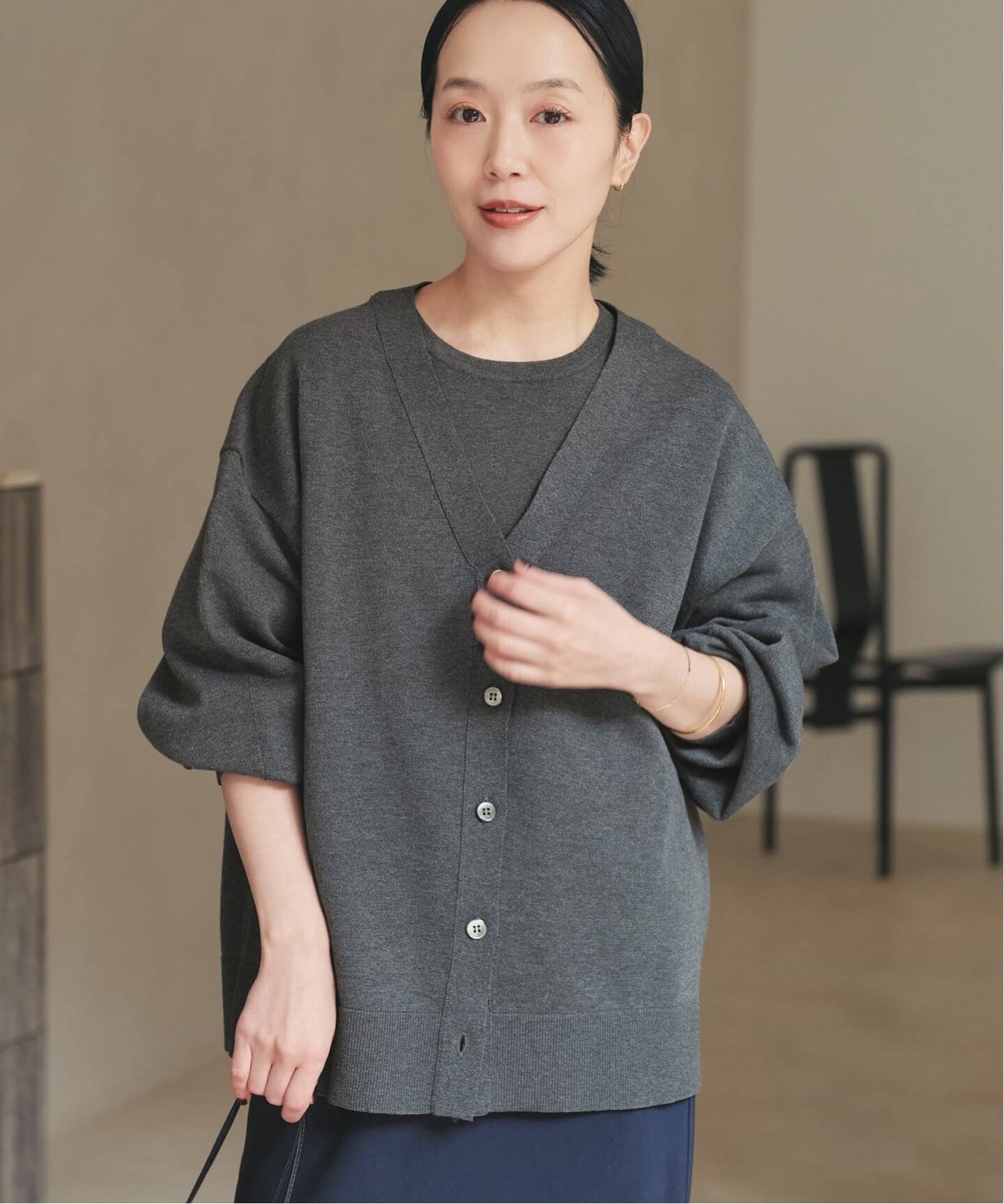WEB限定追加》sweat kn nuance カーディガン（カーディガン）｜Plage