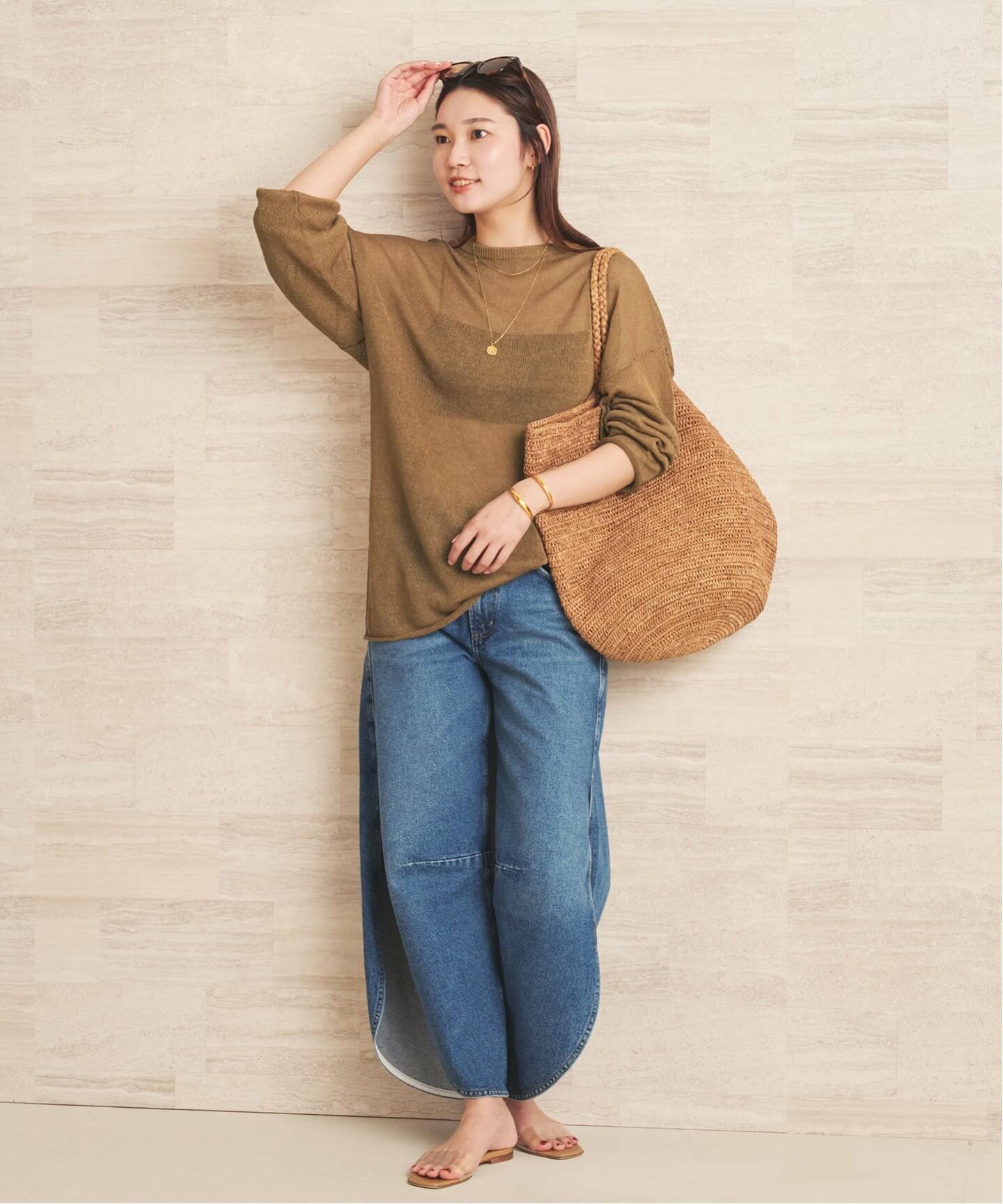 plage  プルオーバー ブラック Linen/ny long プルオーバー（ニット／セーター）｜Plage（プラージュ
