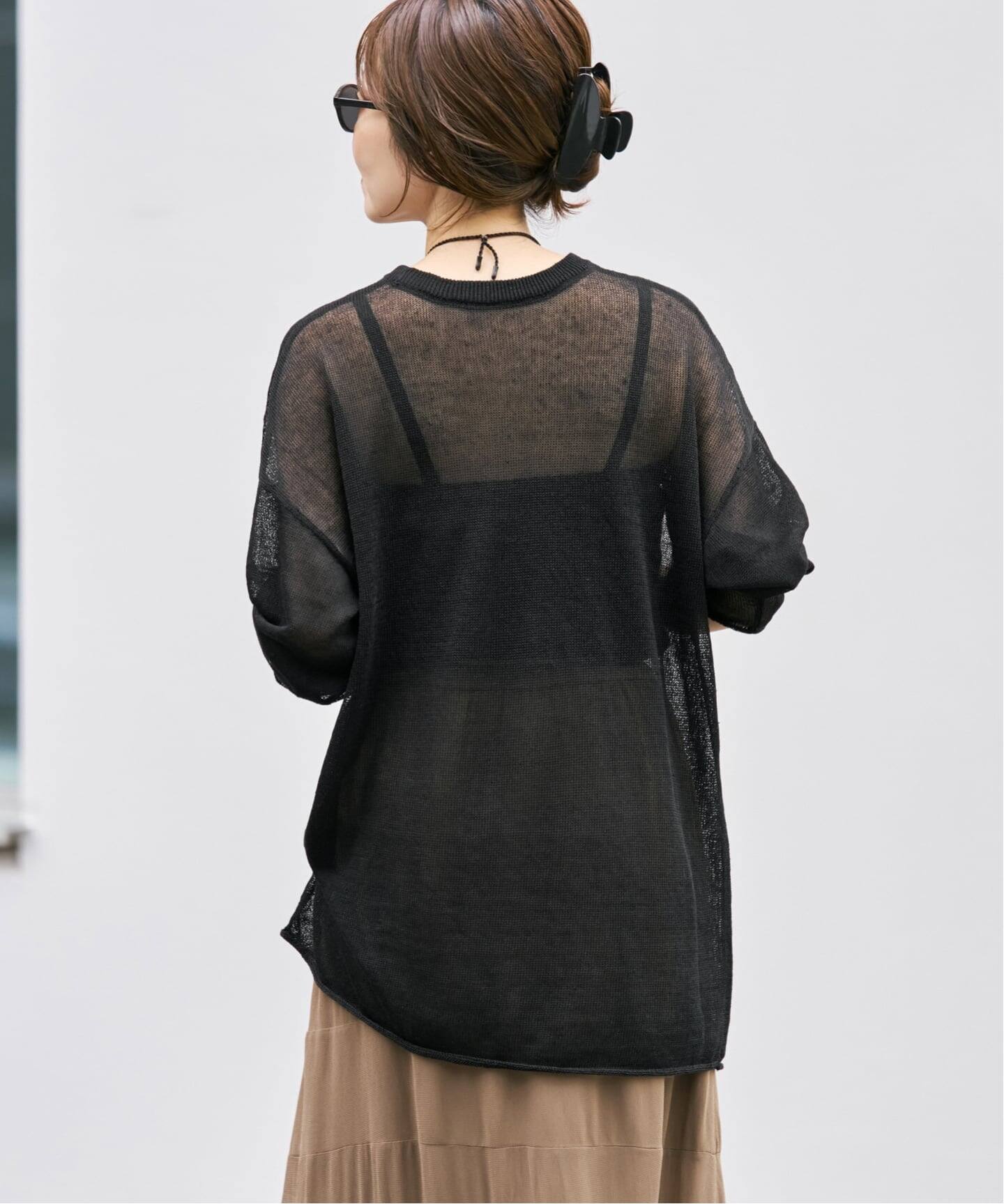 新品　Plage プラージュ　Linen/ny long プルオーバー　グレーB 追加》Linen/ny long プルオーバー 2（ニット／セーター）｜Plage