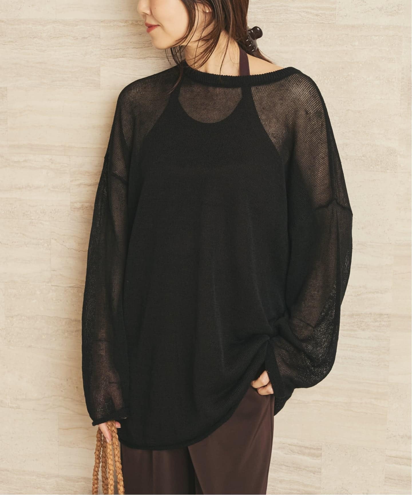 追加》Linen/ny long プルオーバー 2（ニット／セーター）｜Plage