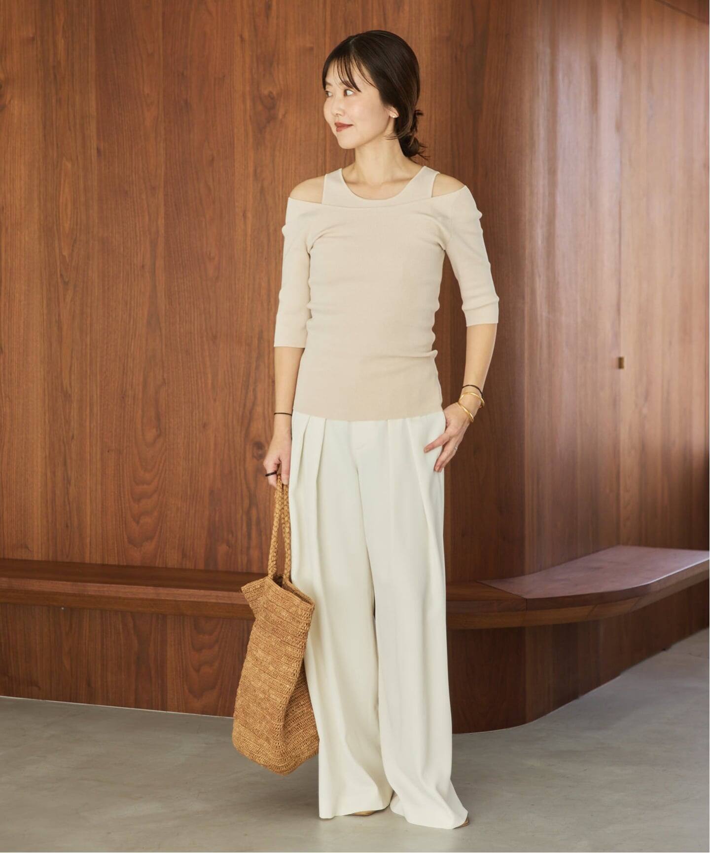 【2022AW】plage wide rib turtle ニット　キャメル plage（プラージュ）の「wide rib turtle ニット（ニット/セーター