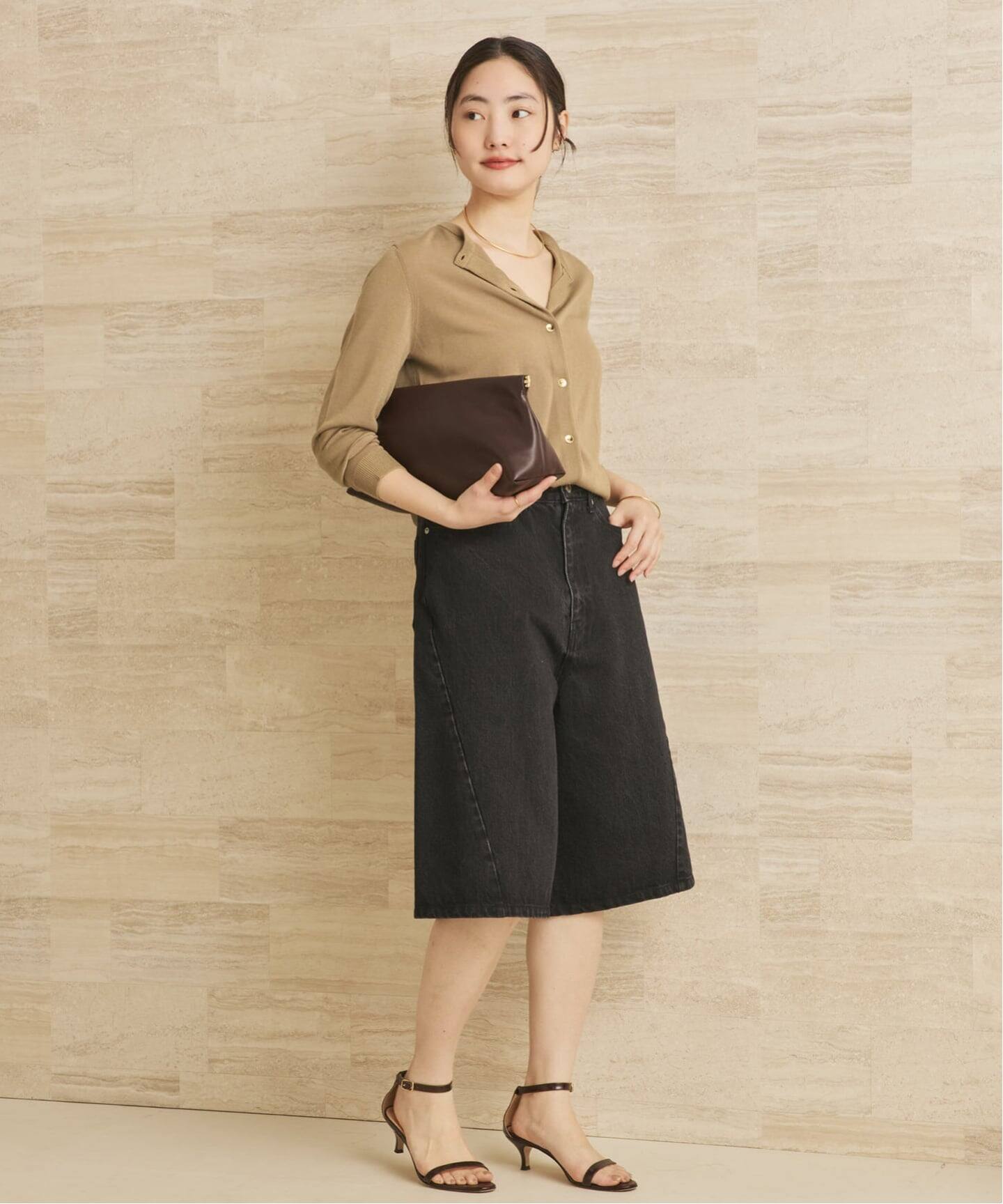 【あおい】silk/linen short カーディガン　Plage Vitamin A Tallows Linen Short Celeste EcoLinen