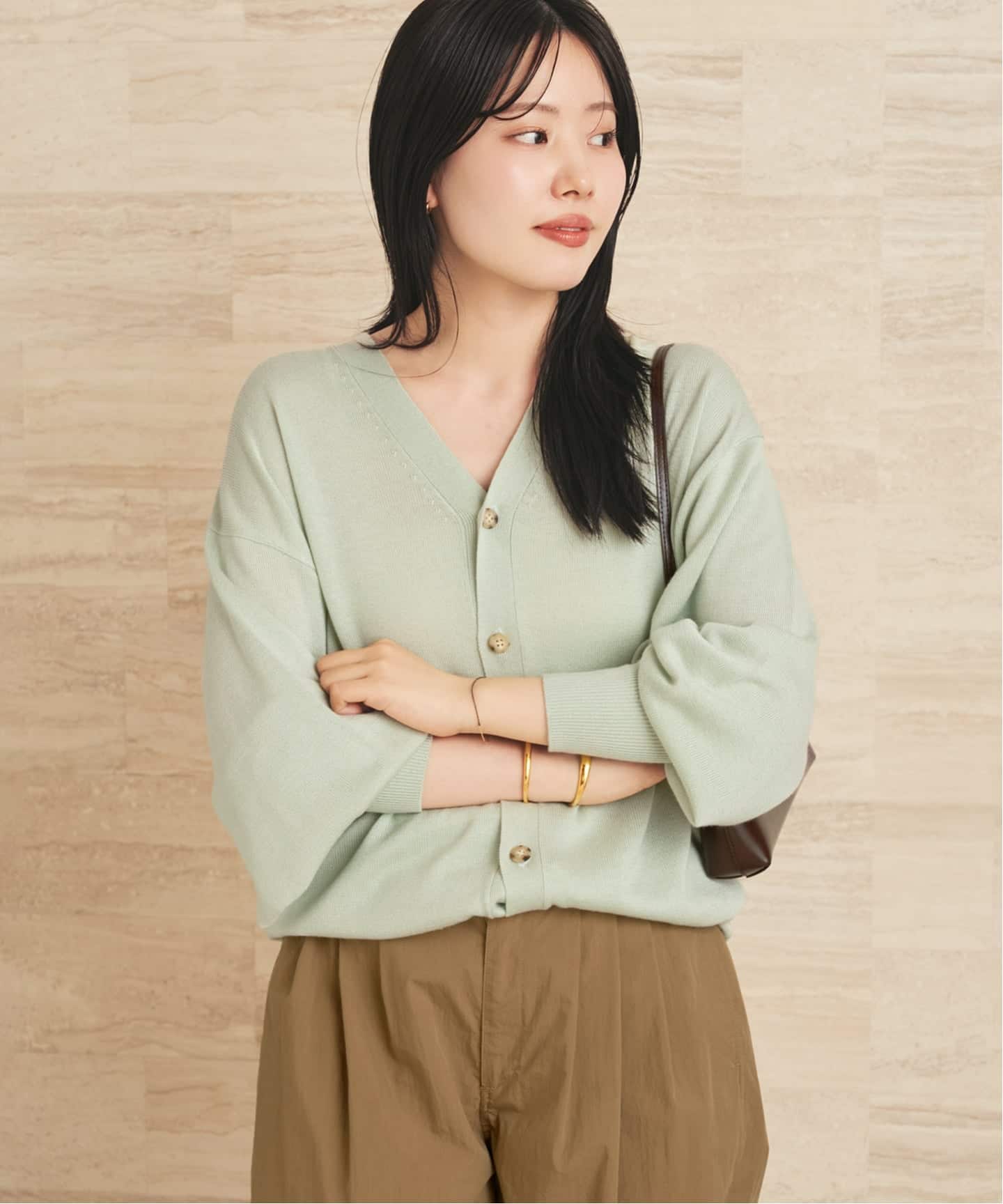 t...☆plageプラージュ♥︎ ロングリブカーデ♥︎ グレージュF cardigan – C.T.plage