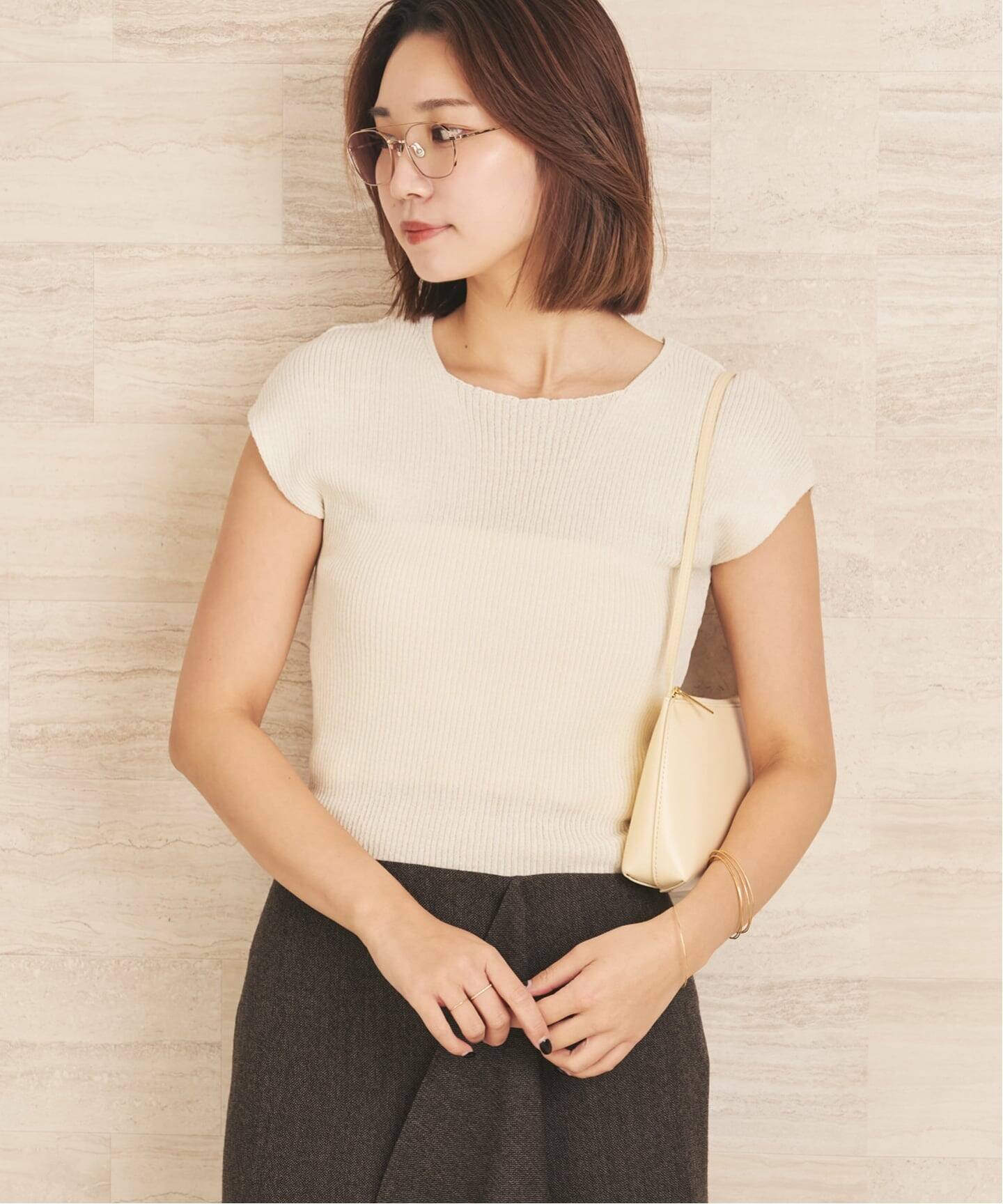 le / ル 別注 RIBBED CAP SLEEVELESS KNIT トップス（ニット／セーター
