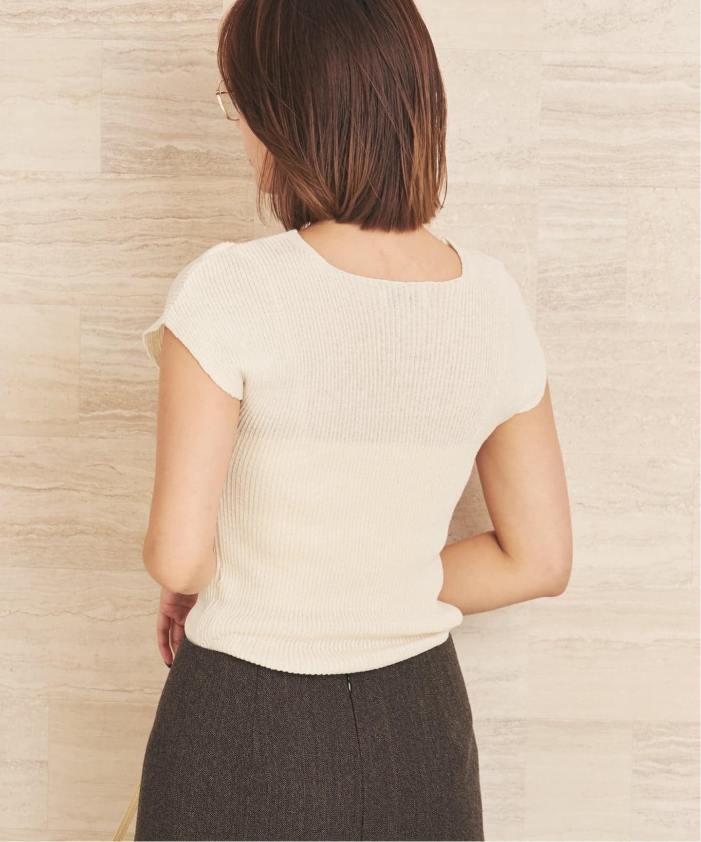 le / ル 別注 RIBBED CAP SLEEVELESS KNIT トップス（ニット／セーター