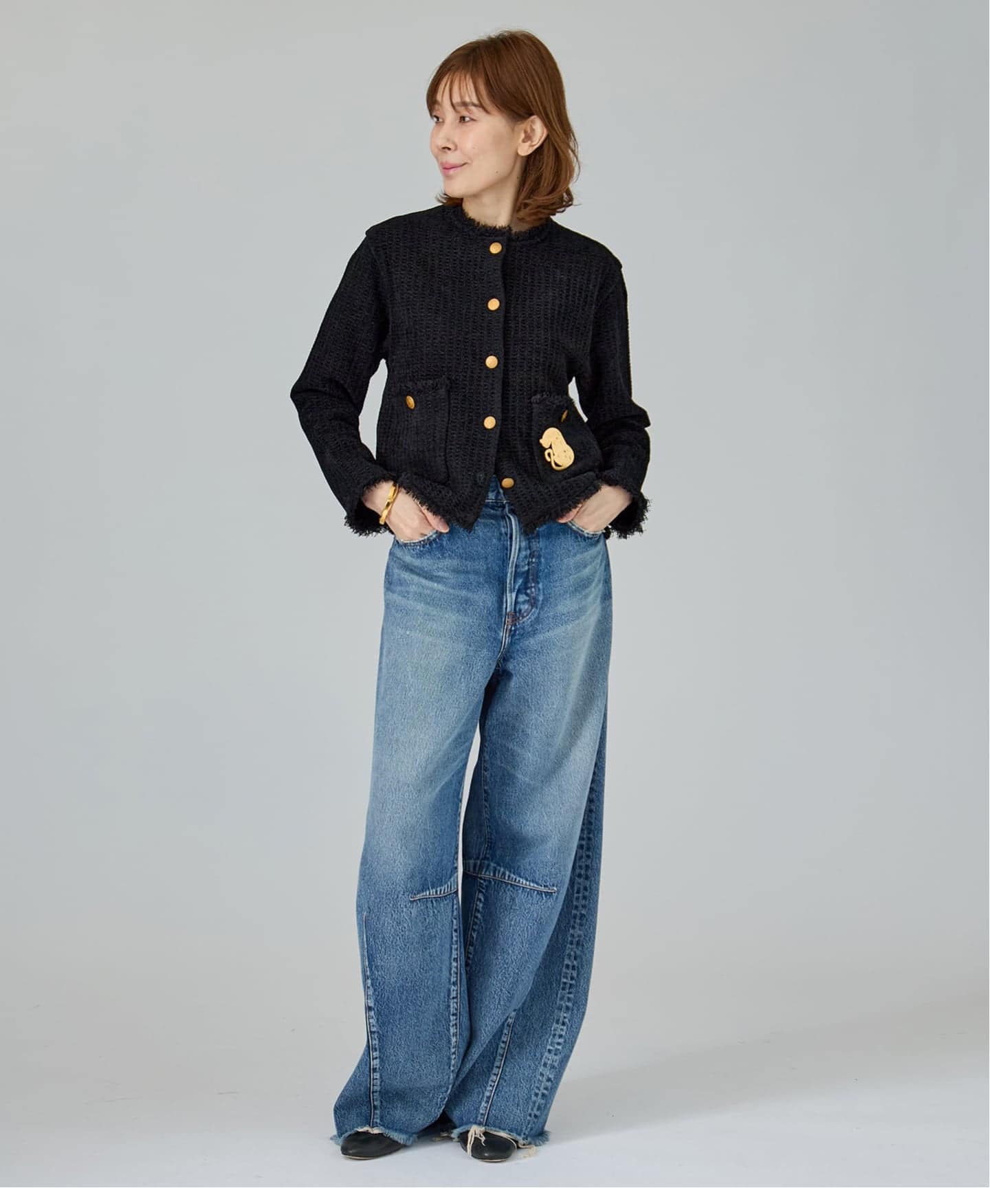 TWEED KNITジャケット カーディガン（カーディガン）｜VERMEIL par