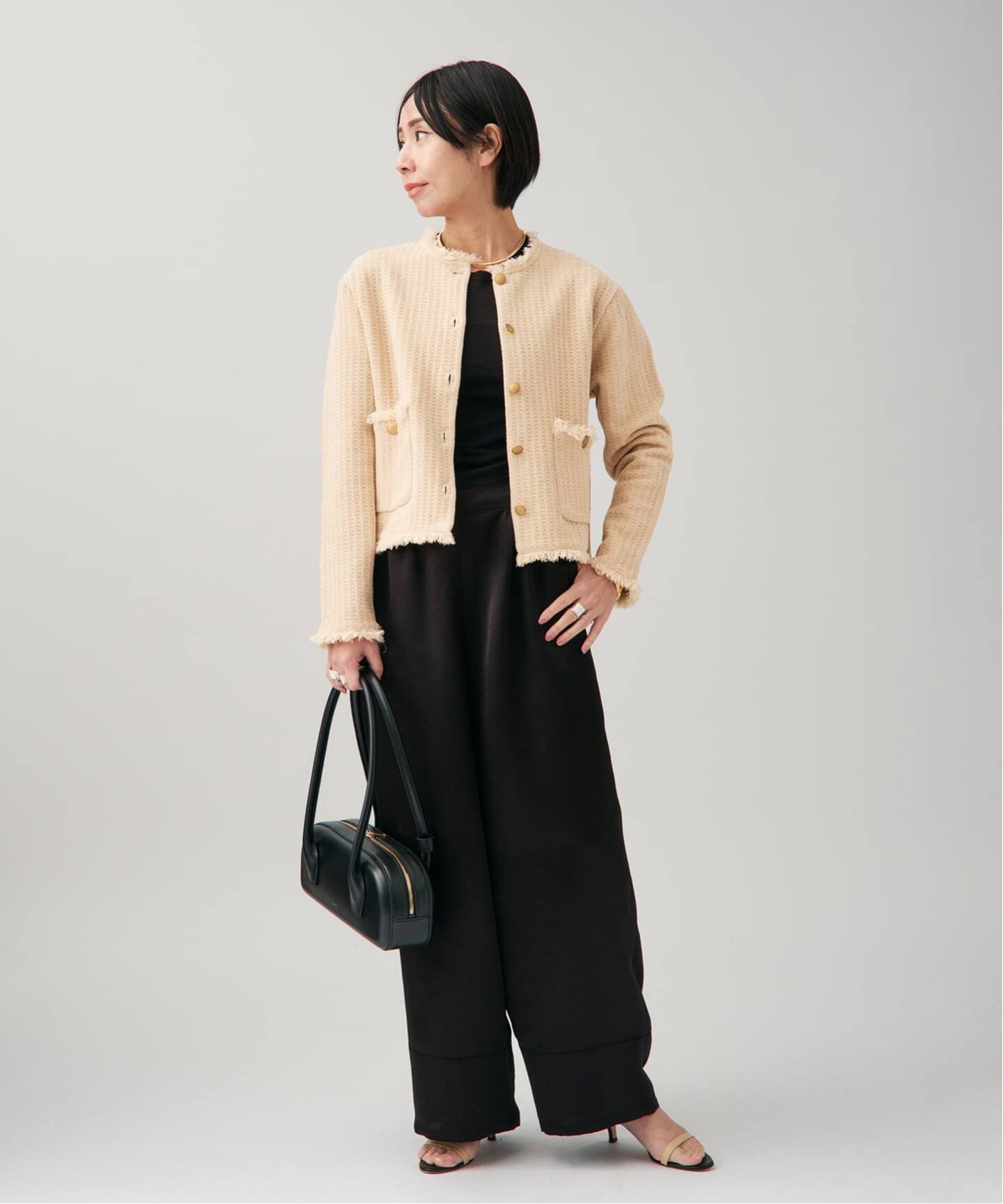 TWEED KNITジャケット カーディガン（カーディガン）｜VERMEIL par
