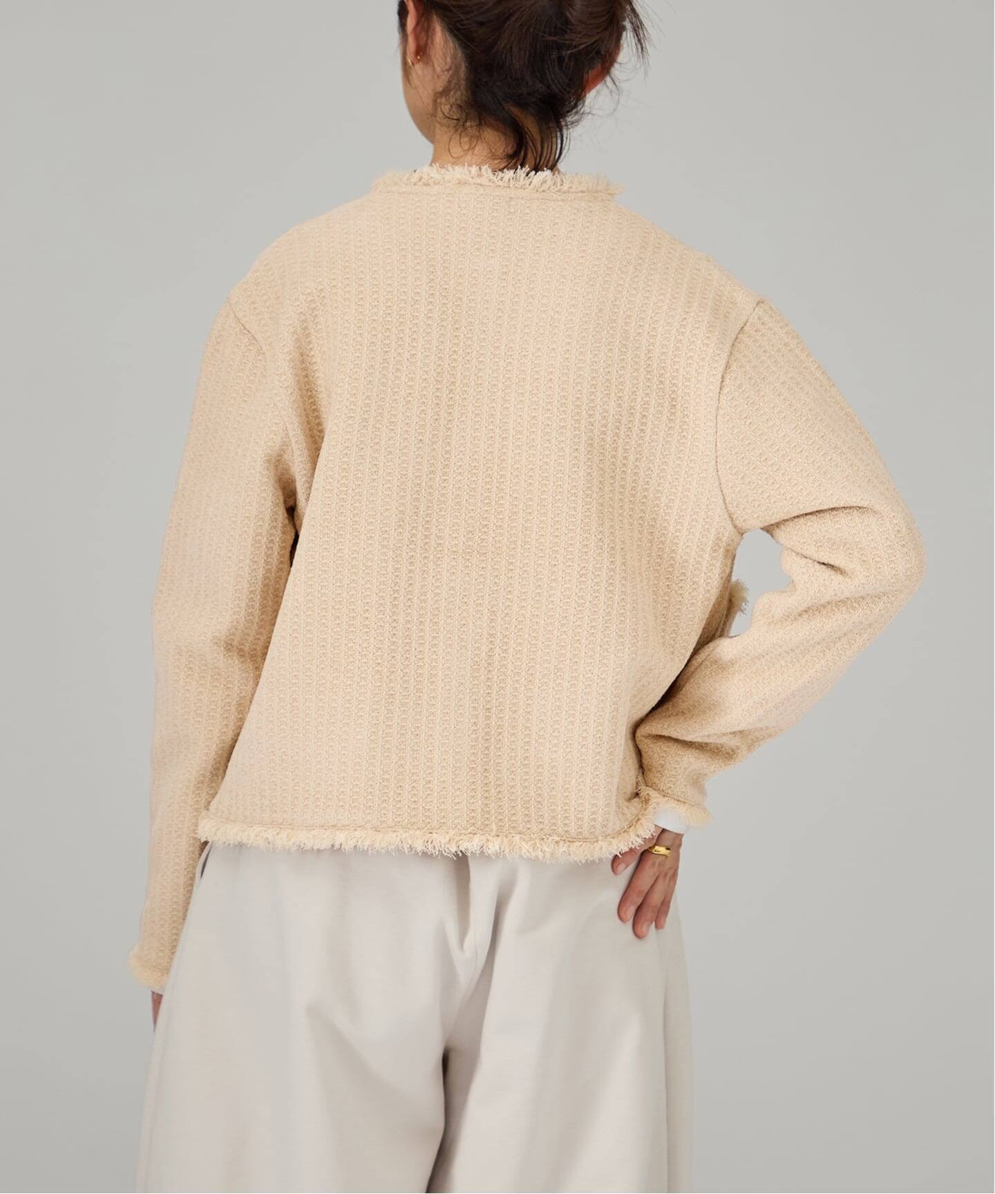 TWEED KNITジャケット カーディガン（カーディガン）｜VERMEIL par