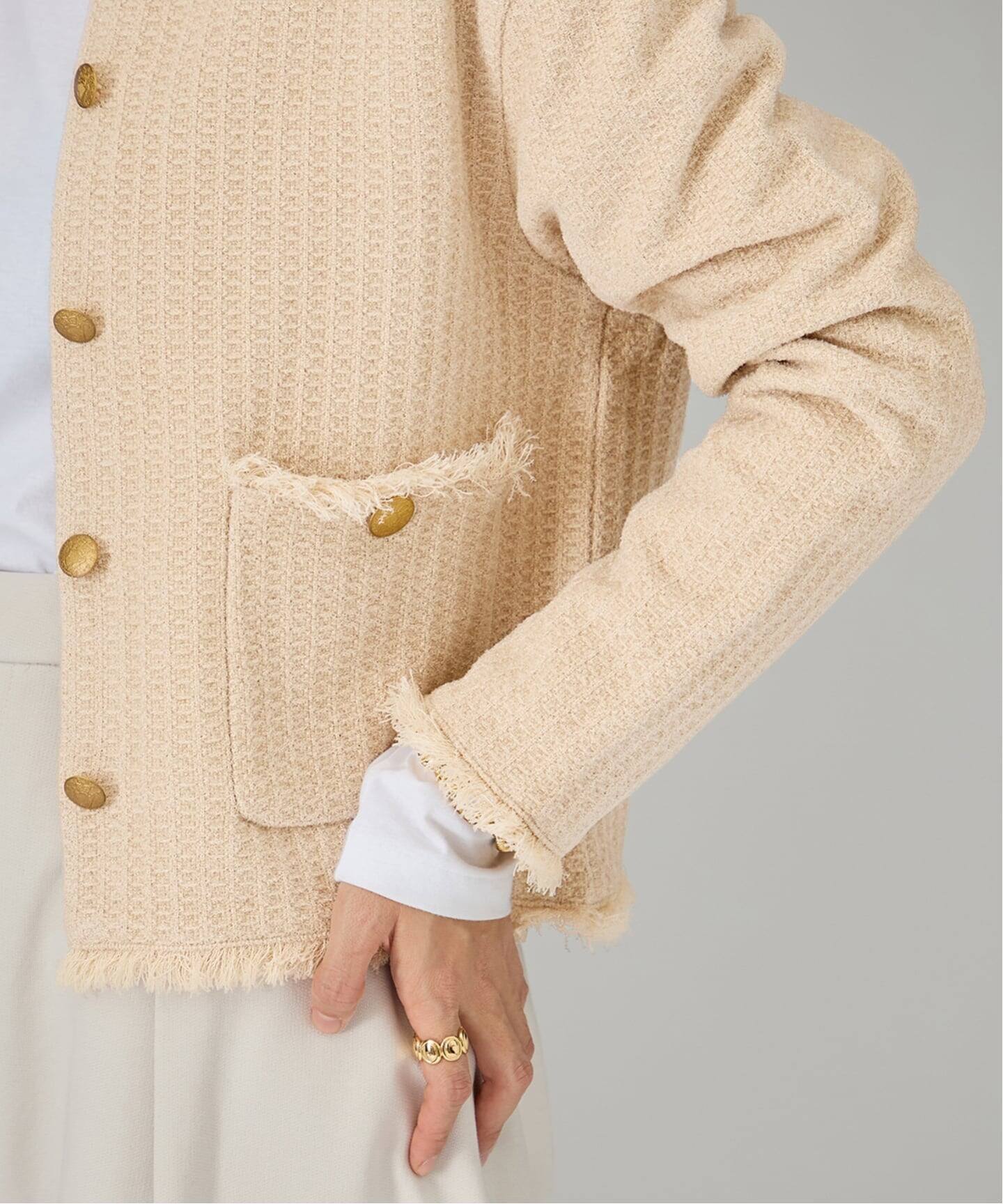 TWEED KNITジャケット カーディガン（カーディガン）｜VERMEIL par
