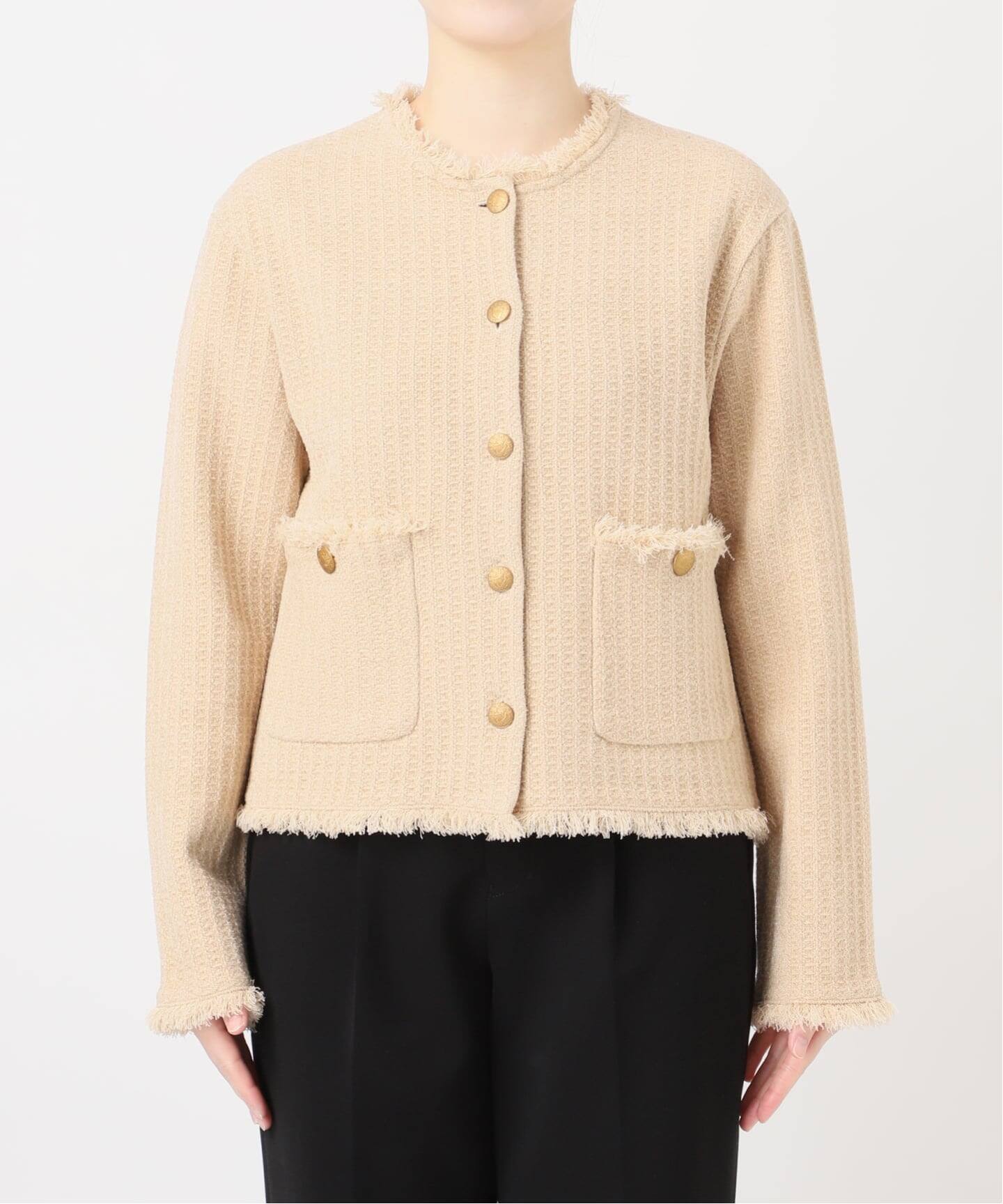 TWEED KNITジャケット カーディガン（カーディガン）｜VERMEIL par