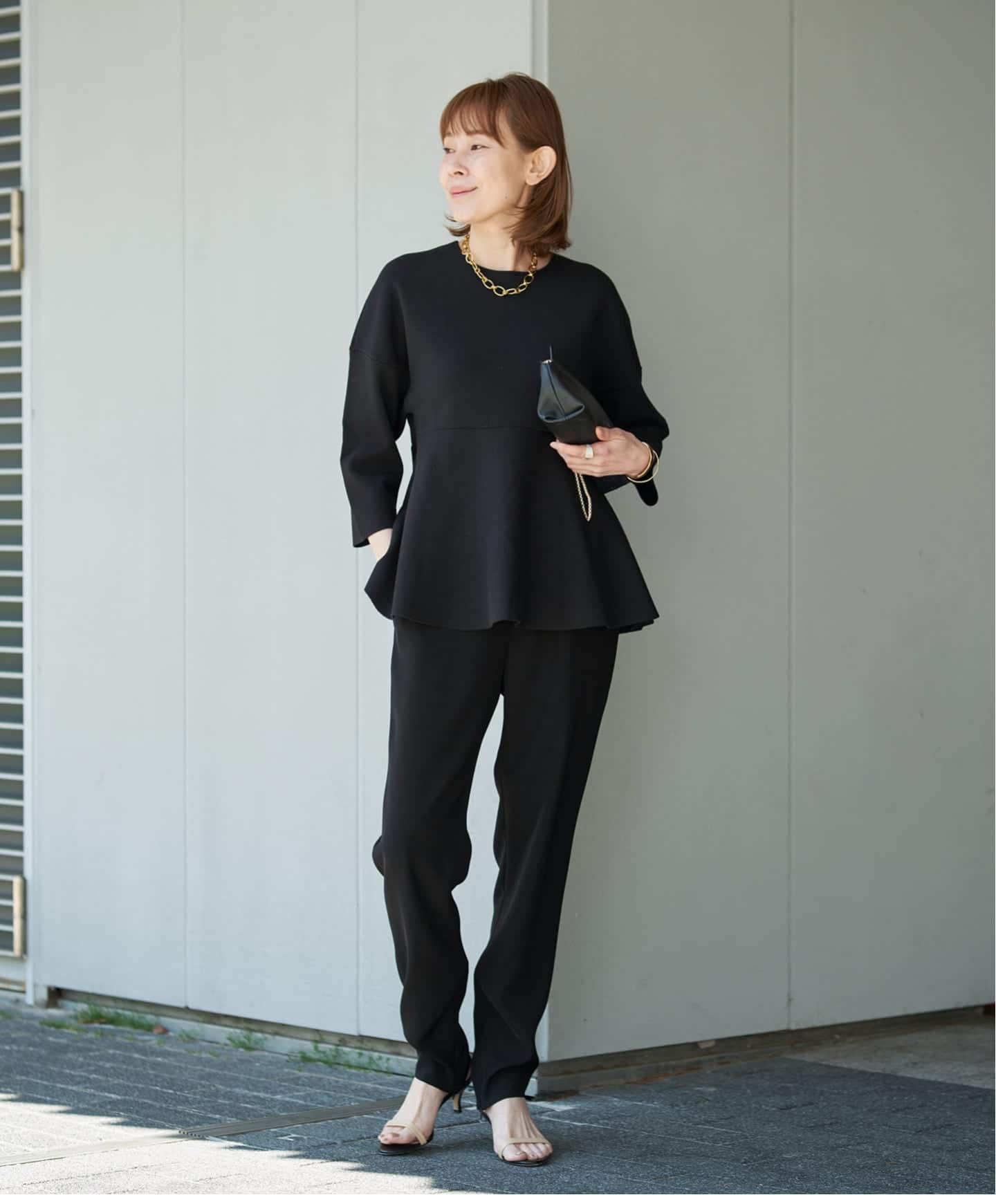 【極美品】heve ヘイヴ ペダルニット ブラック　半袖　変形　細見え　F 極美品】heve ヘイヴ ペダルニット ブラック 半袖 変形 細見え F