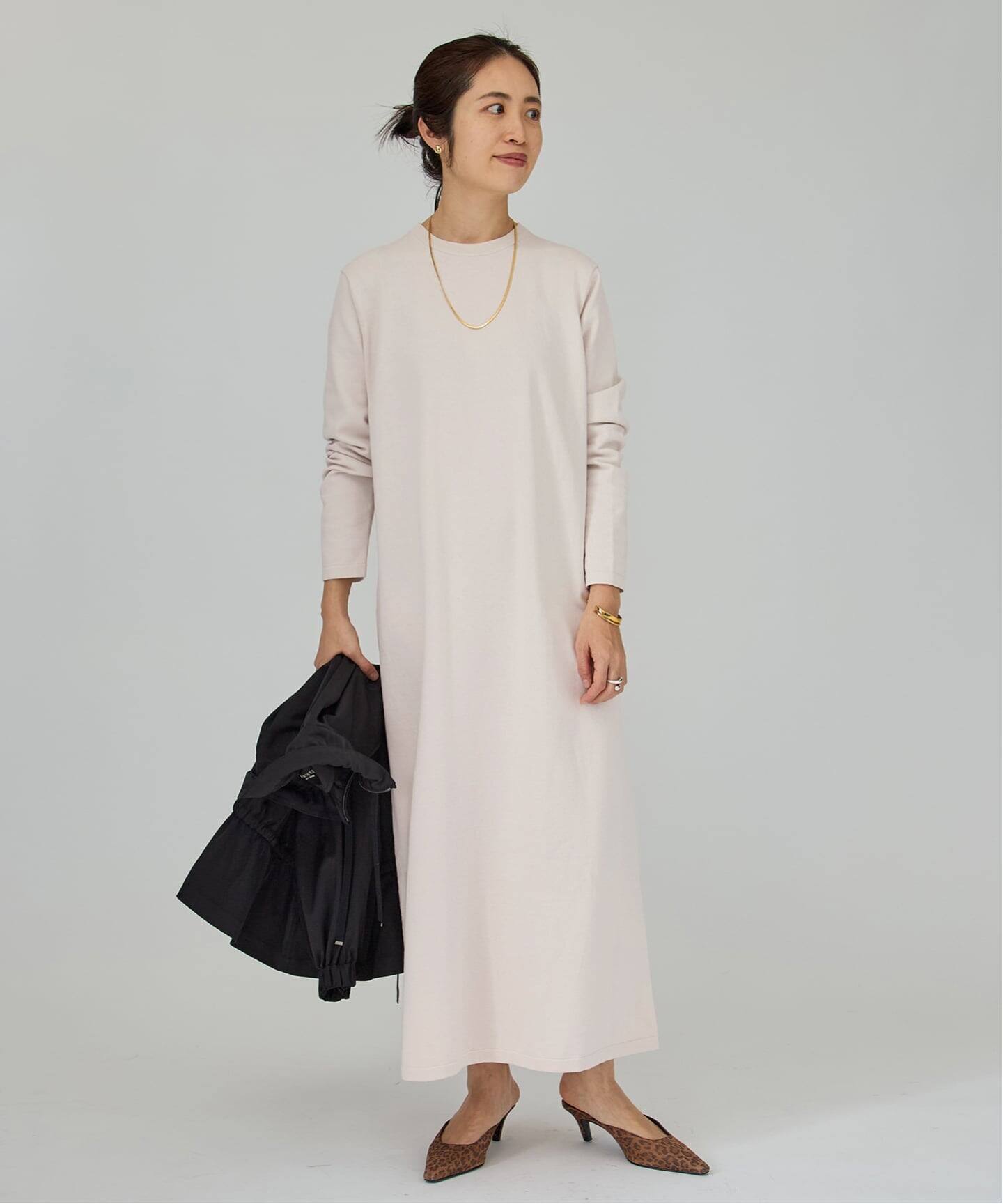 ニットコクーンロングワンピース（ニットワンピース）｜VERMEIL par