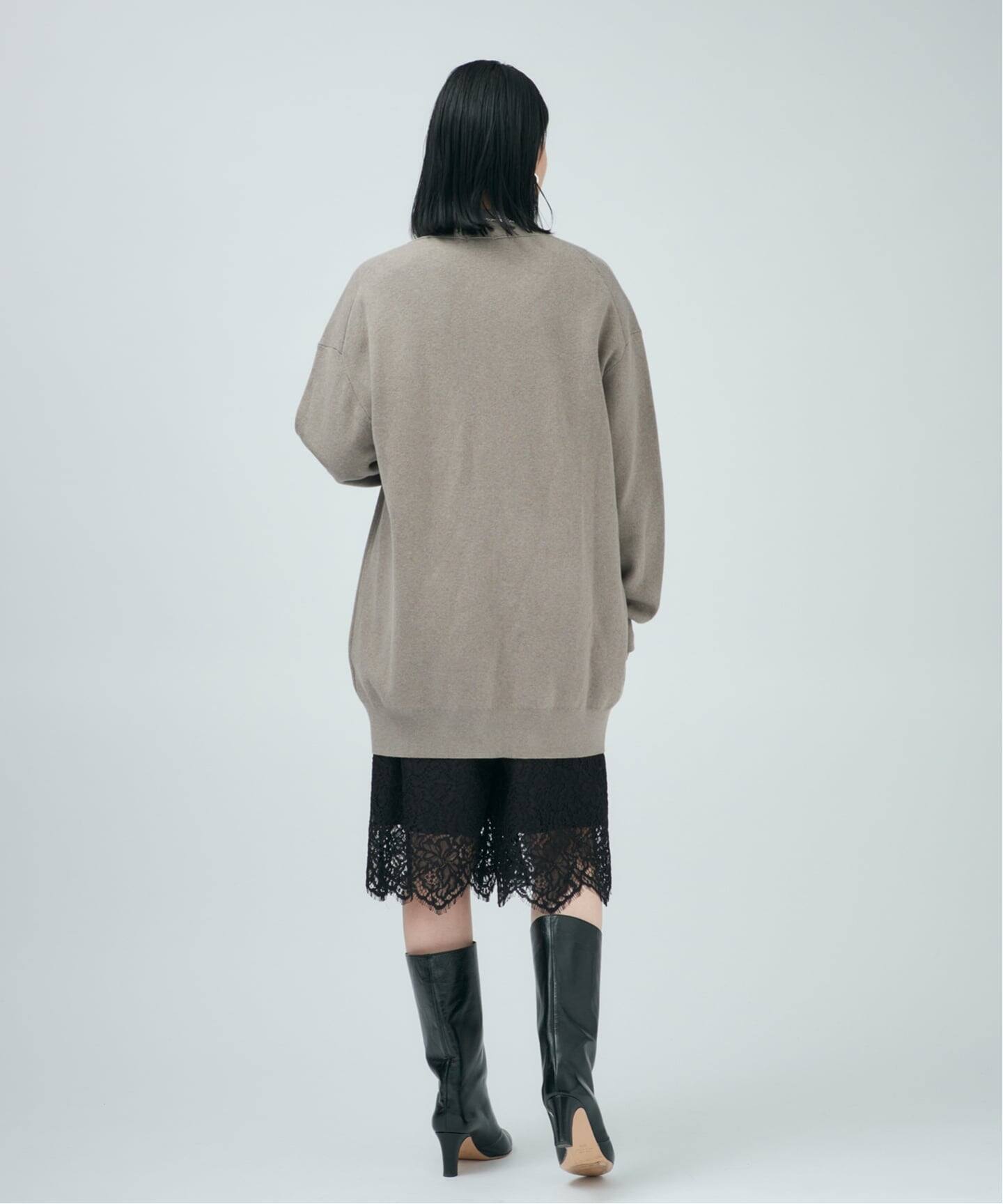 コットンカシミヤ WジャガードVネックカーディガン（カーディガン