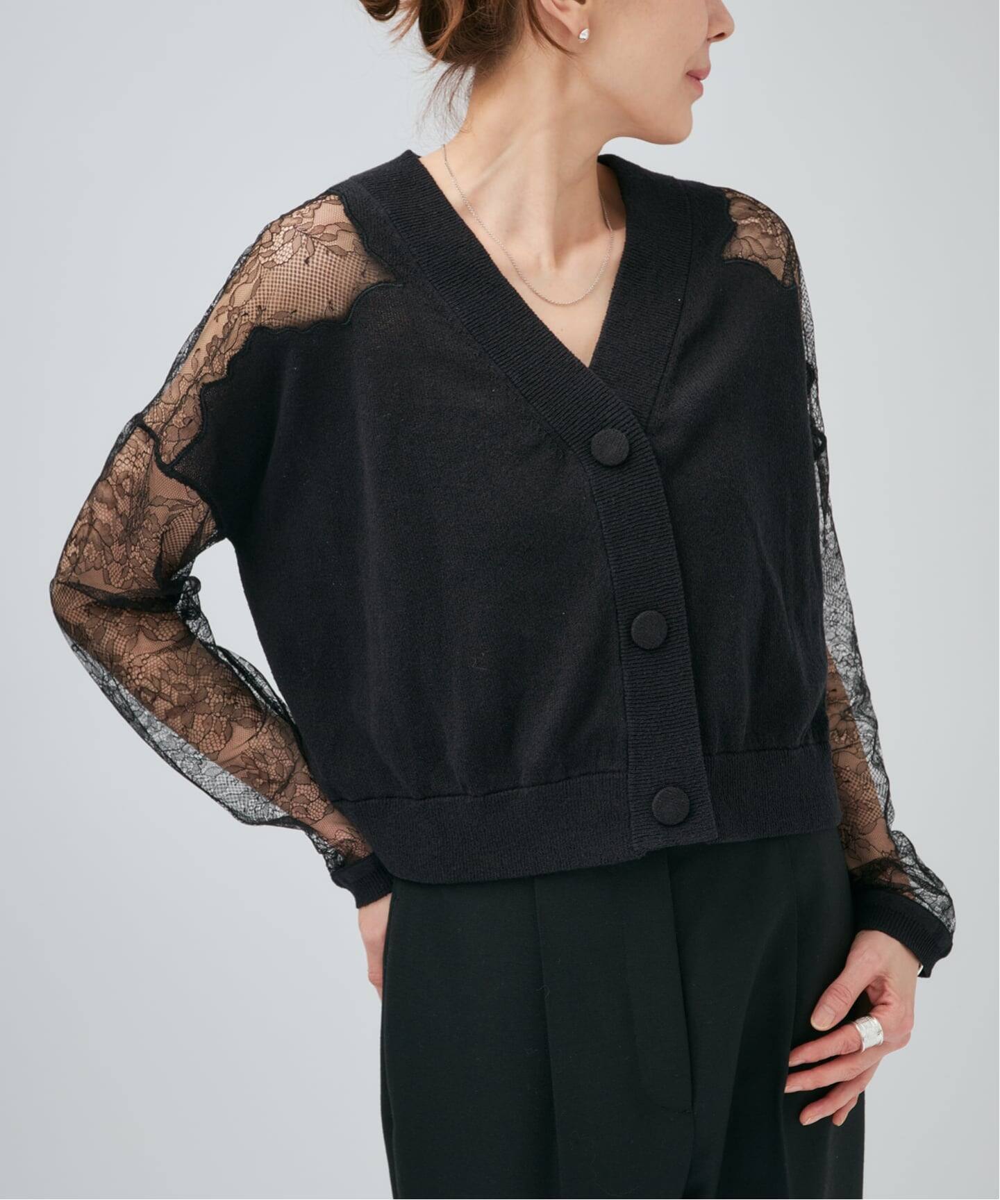 VERMEIL Par iena Cotton Boucleレースカーディガン Cotton Boucle レースカーディガン（カーディガン）｜VERMEIL par iena