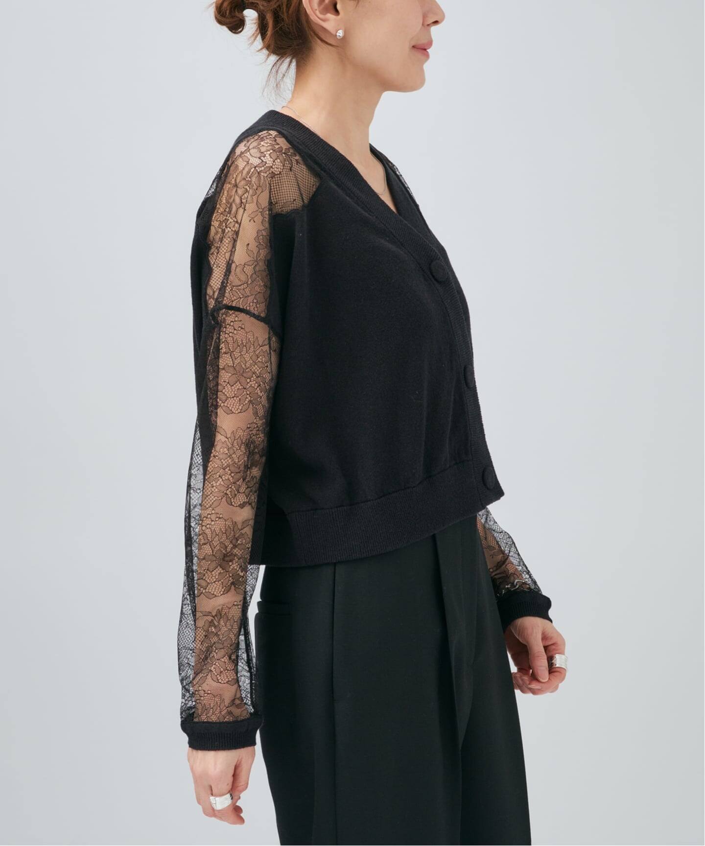 VERMEIL Par iena Cotton Boucleレースカーディガン Cotton Boucle レースカーディガン（カーディガン）｜VERMEIL par iena