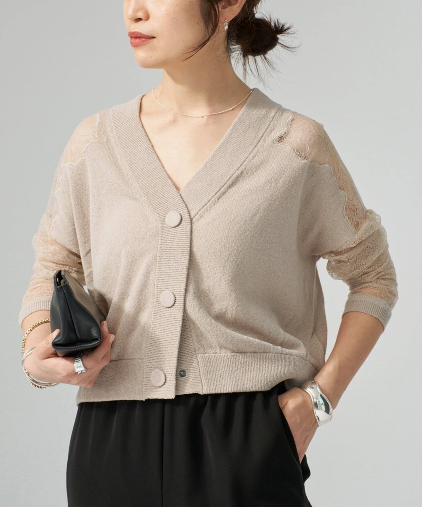 VERMEIL Par iena Cotton Boucleレースカーディガン Cotton Boucle レースカーディガン（カーディガン）｜VERMEIL par iena