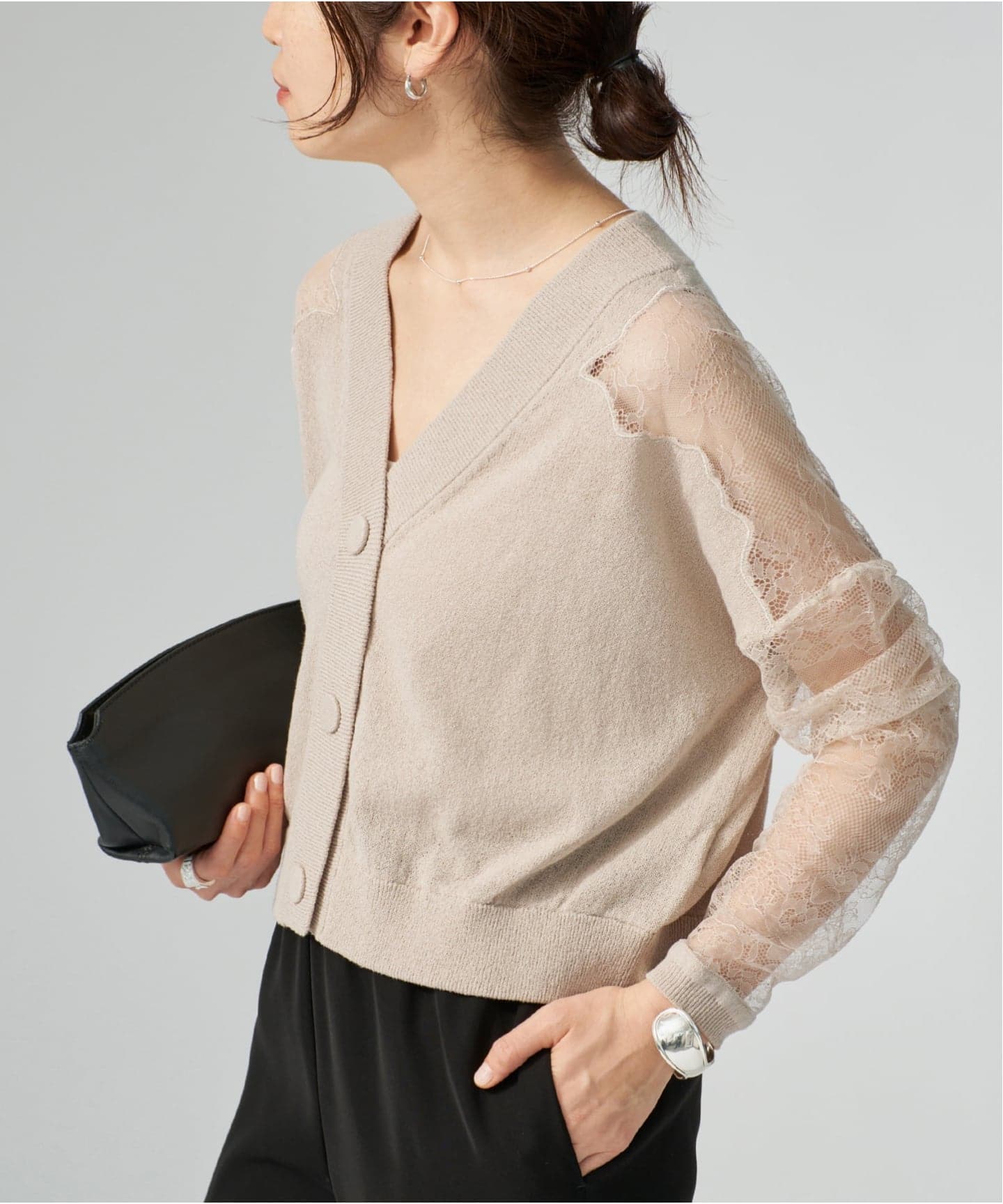 Cotton Boucle レースカーディガン（カーディガン）｜VERMEIL par iena