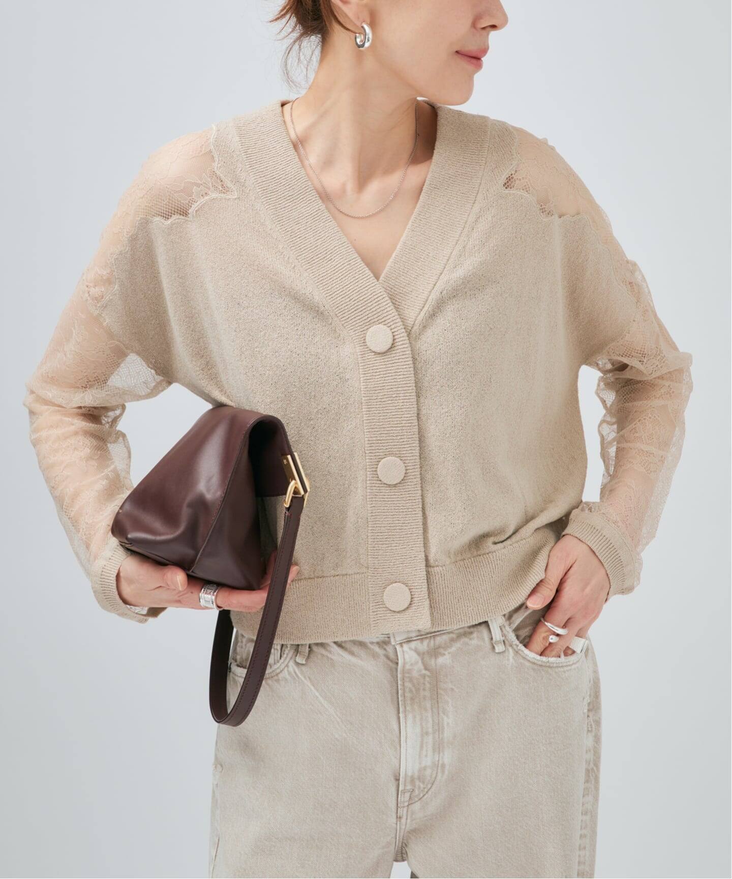 VERMEIL Par iena Cotton Boucleレースカーディガン Cotton Boucle レースカーディガン（カーディガン）｜VERMEIL par iena