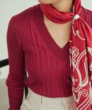 《予約》イタリア糸 RIB Vネックプルオーバー