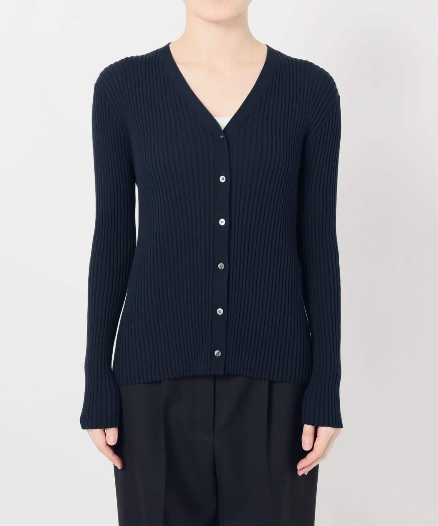予約》イタリア糸 RIB Vネックカーディガン（カーディガン）｜VERMEIL