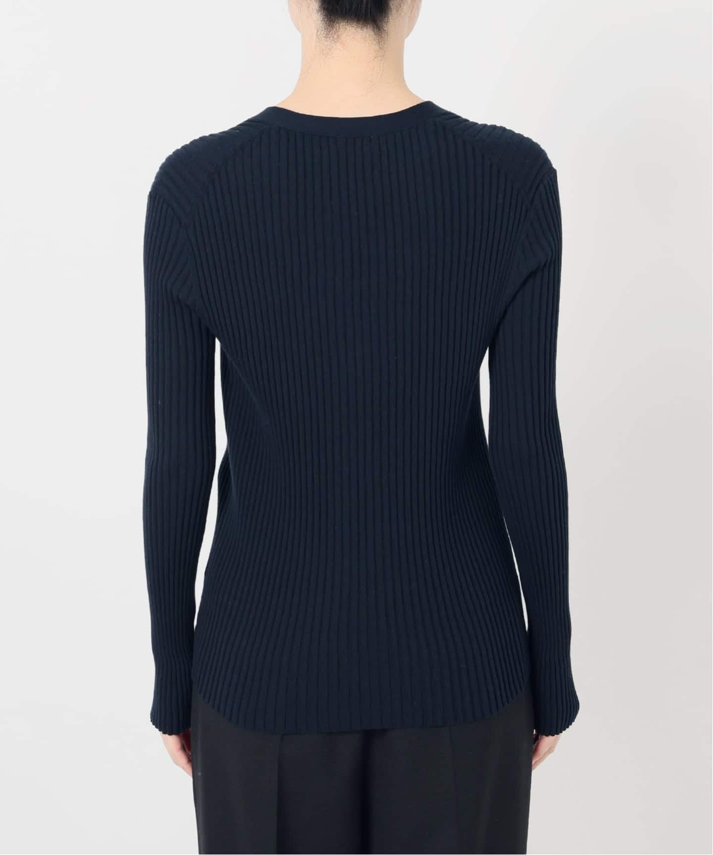 イタリア糸 RIB Vネックカーディガン（カーディガン）｜VERMEIL par