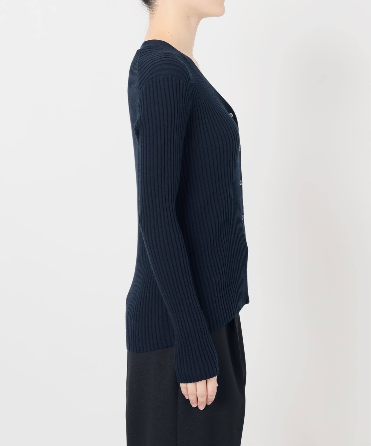 イタリア糸 RIB Vネックカーディガン（カーディガン）｜VERMEIL par