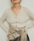 《予約》イタリア糸 RIB Vネックカーディガン