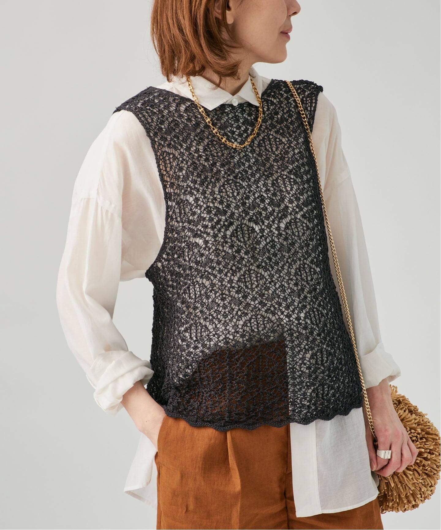 enrica/エンリカ レースニット ENRICA エンリカ レース柄ニット KNIT225（ニット／セーター