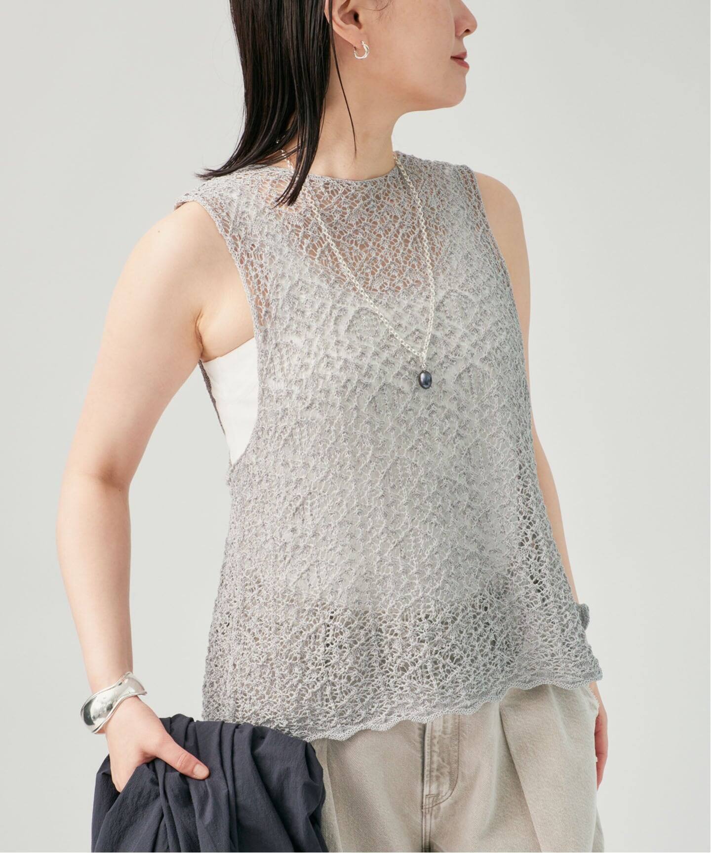 ENRICA エンリカ レース柄ニット KNIT225（ニット／セーター
