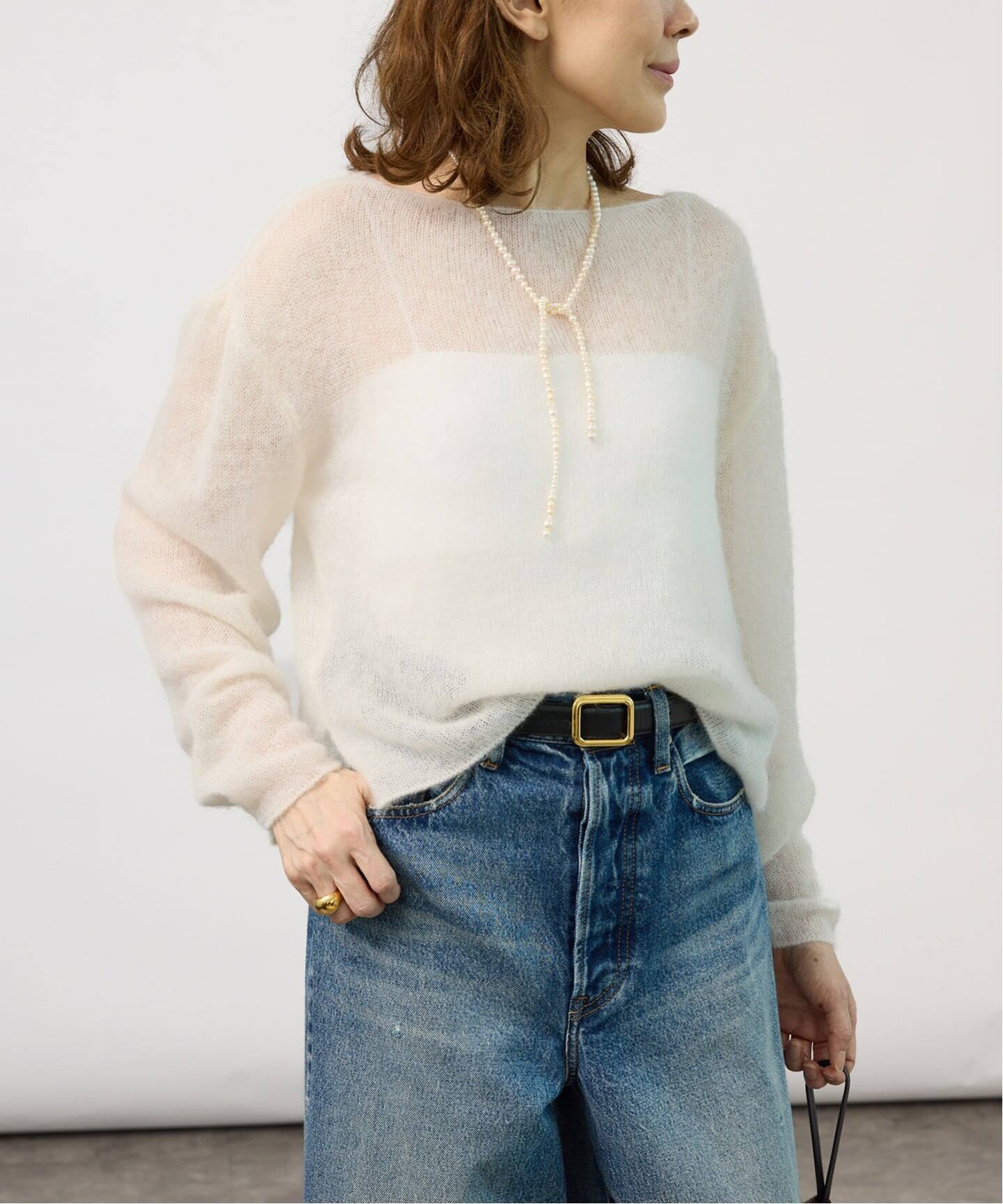 ENRICA エンリカ Airy Sheer Alpaka Vプルオーバー KNIT280（ニット 