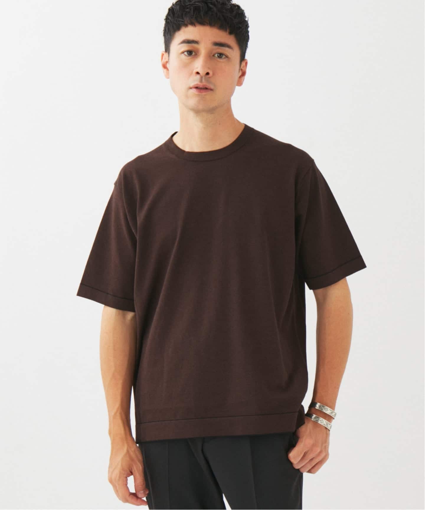 マイクロ ボーダー ニット Tシャツ（Tシャツ／カットソー）｜EDIFICE
