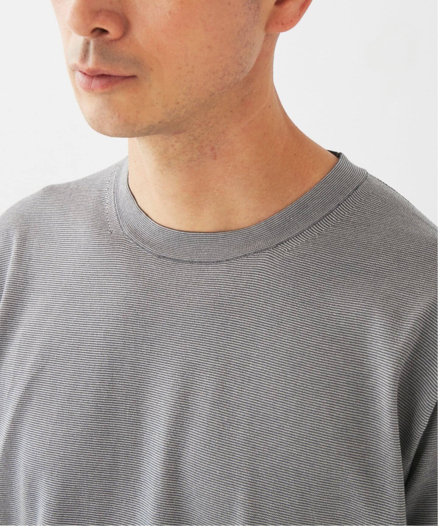 マイクロ ボーダー ニット Tシャツ（Tシャツ／カットソー）｜EDIFICE