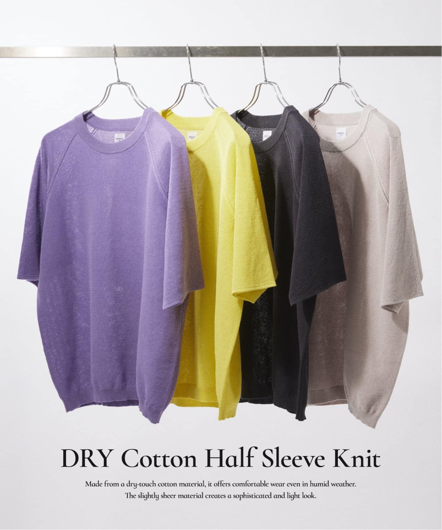 ドライコットン ハーフスリーブ ニット（Tシャツ／カットソー