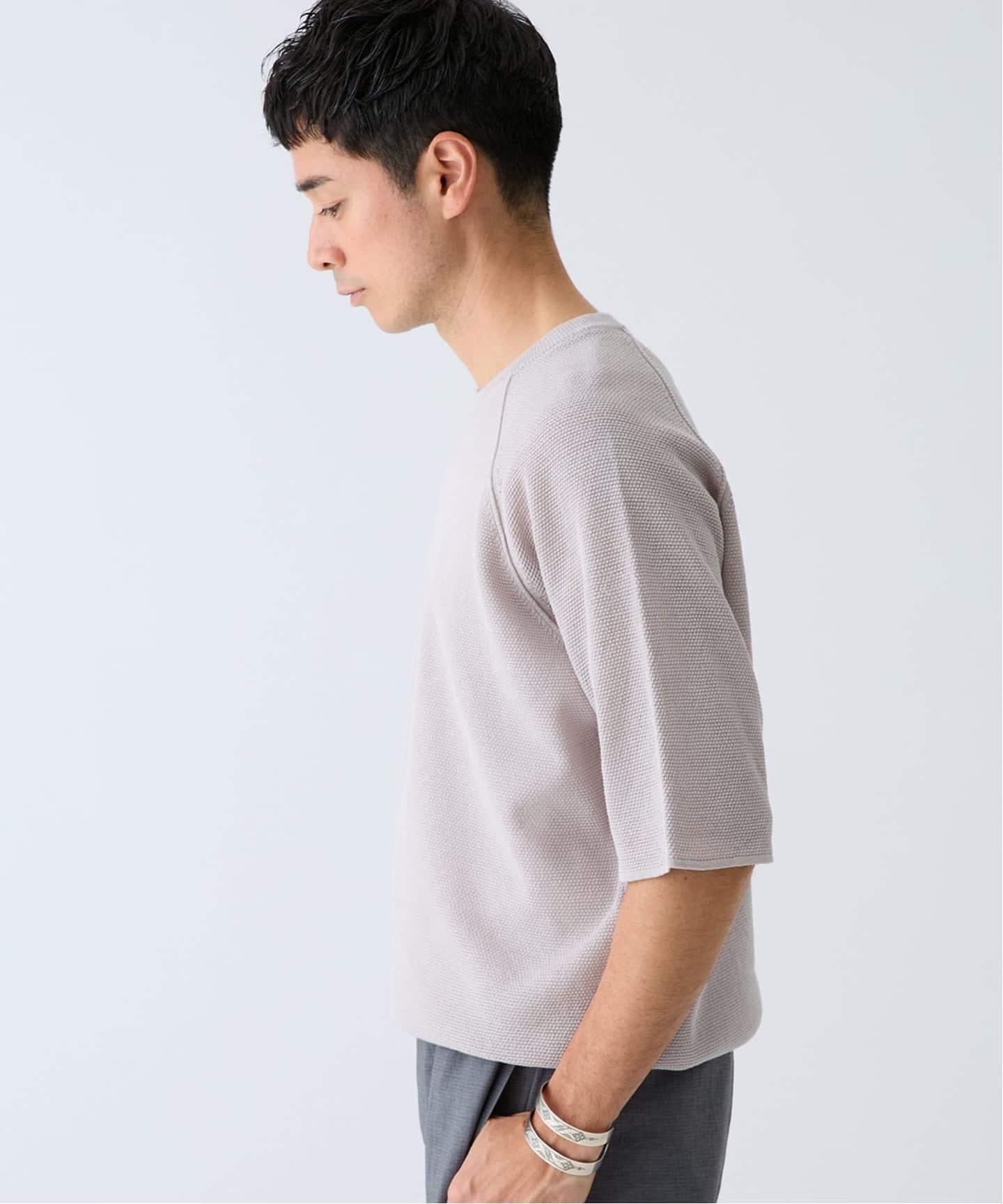 セオリー ドライコットンハーフスリーブニット 半袖 クルーネック S 黄色 23ss購入 Theory セオリー ドライコットン 半袖ニット ウォッシャブル