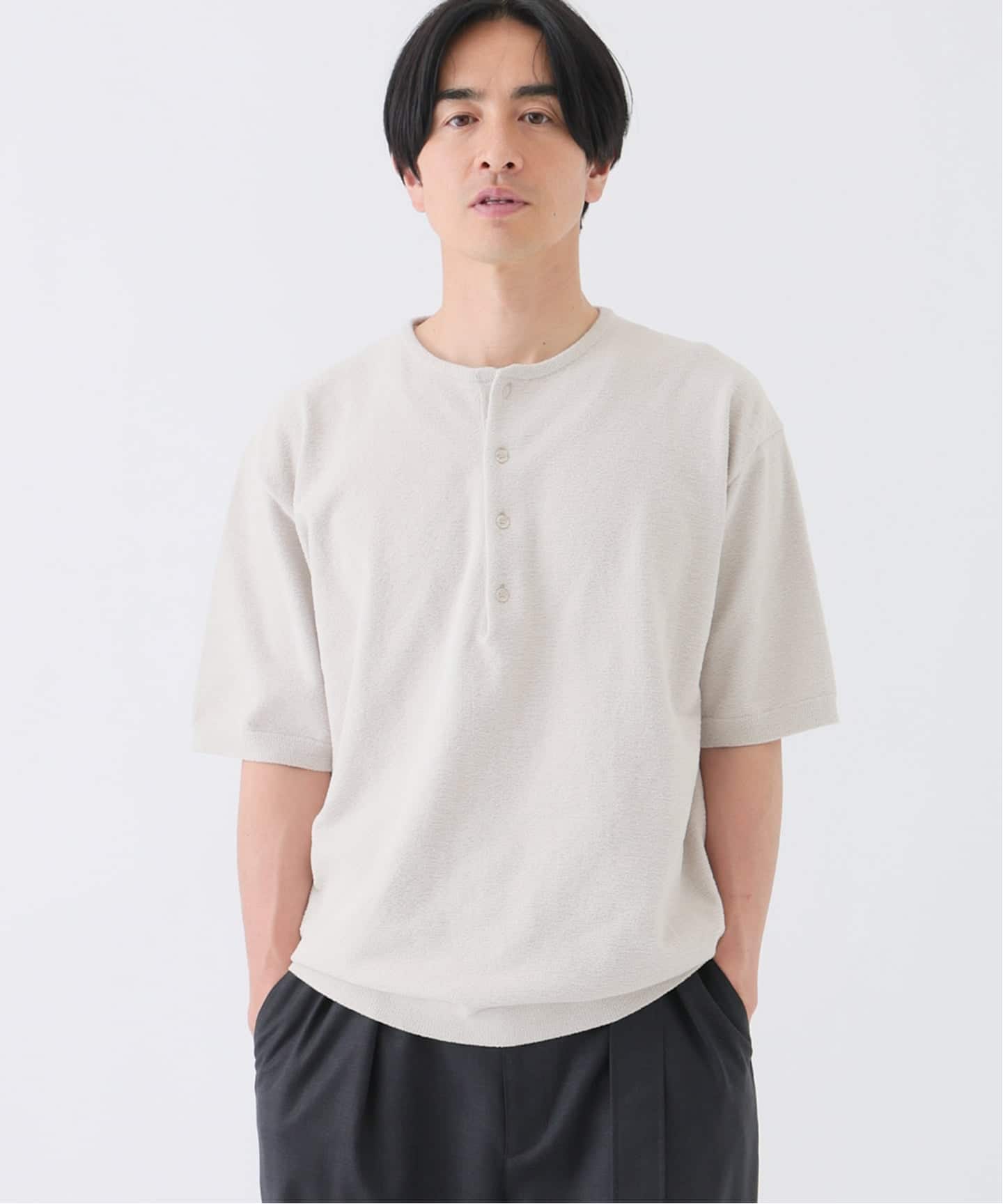 EDIFICE by PIPPIOLINO》 パイル ヘンリー ネック（Tシャツ