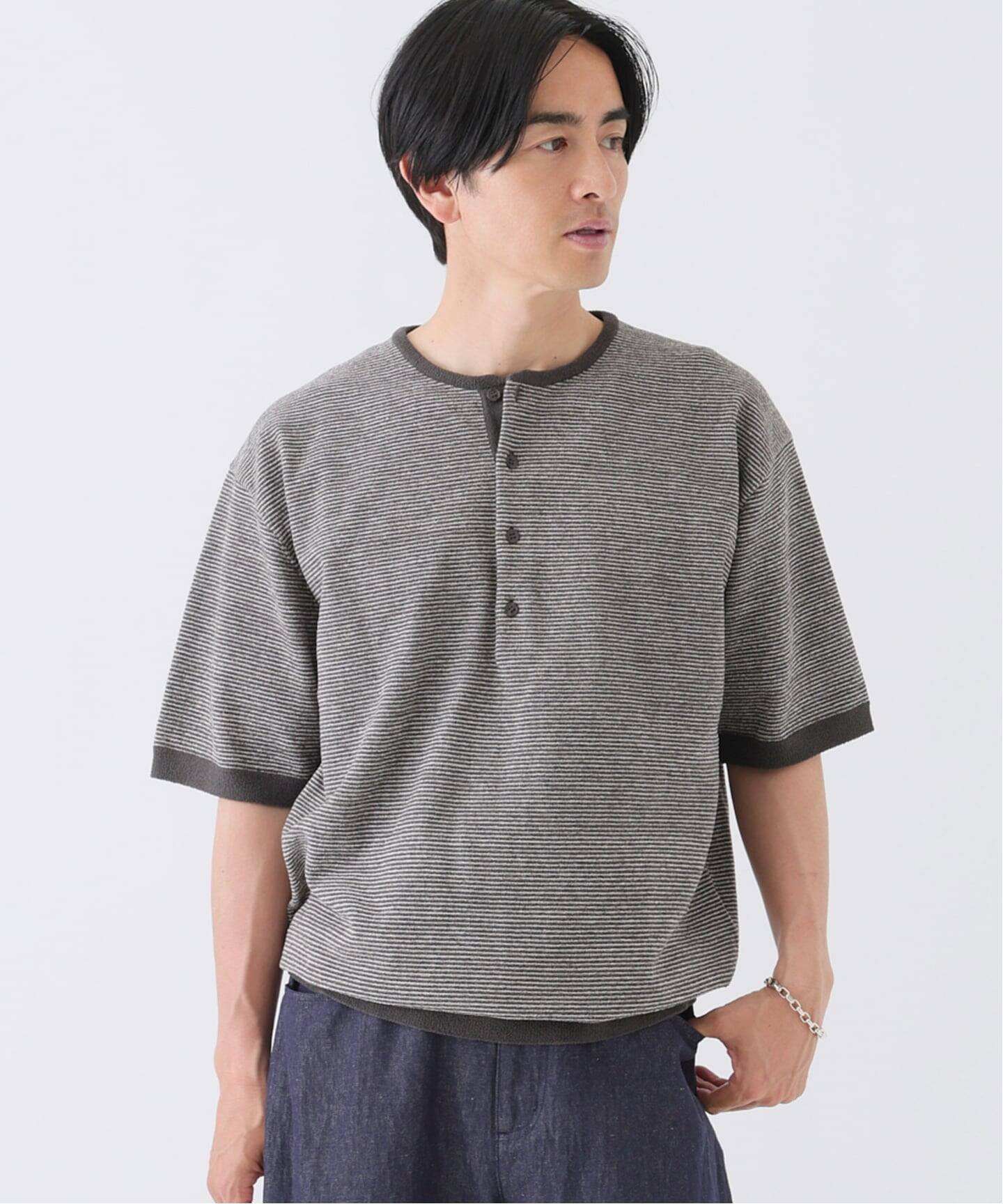 EDIFICE by PIPPIOLINO》パイル ボーダー ヘンリー（Tシャツ