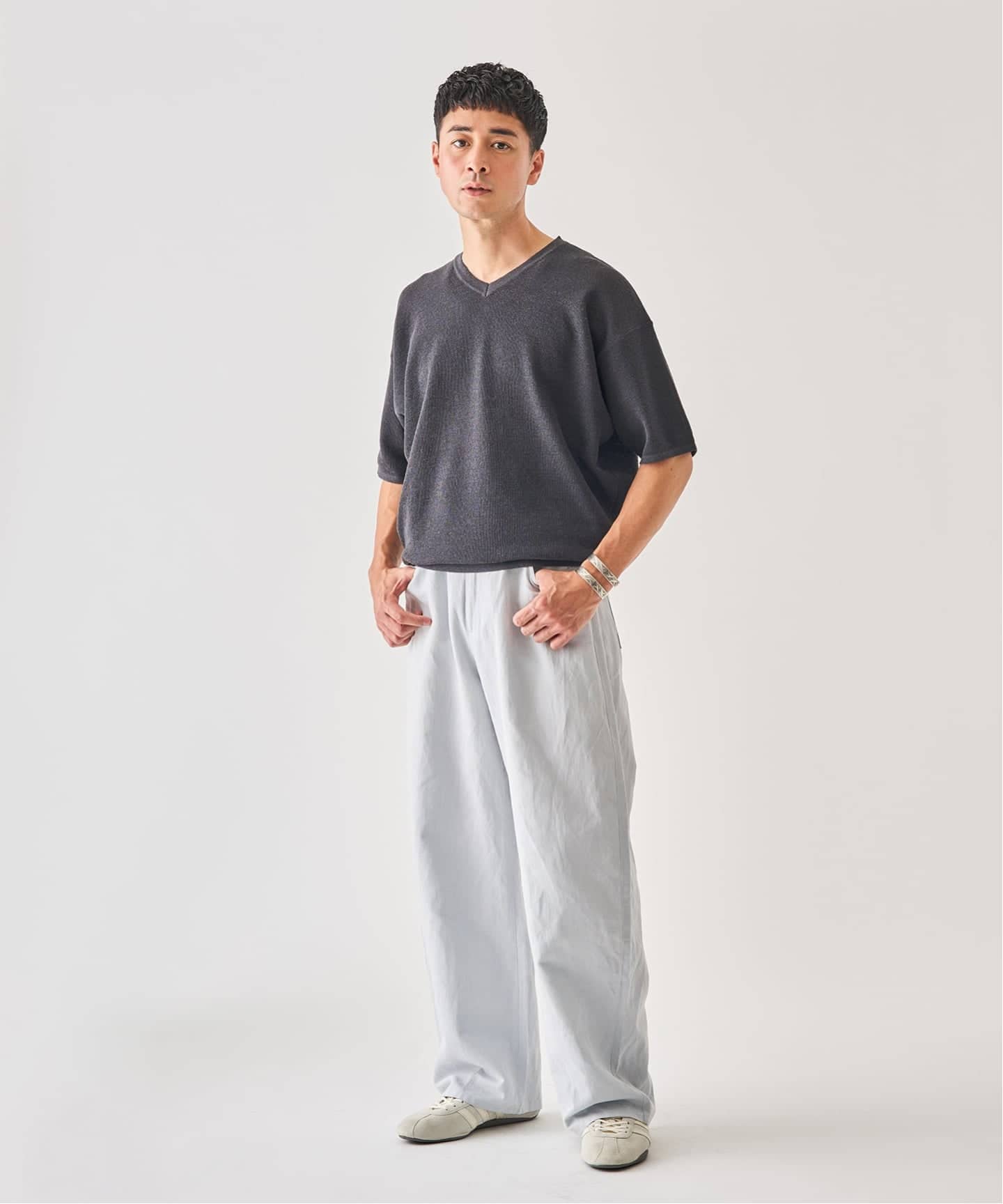 LINEN LUXE V ネック ニット Tシャツ（Tシャツ／カットソー）｜EDIFICE