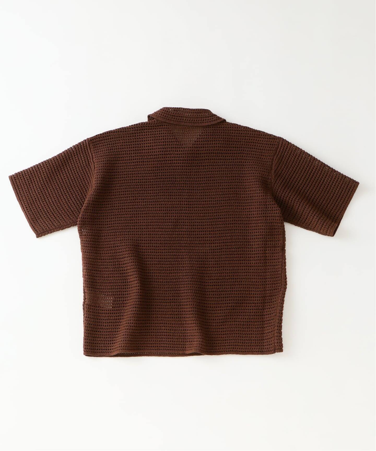 AURALEE (オーラリー) TUSSAH SILK COTTON MESH KNIT SKIPPER POLO