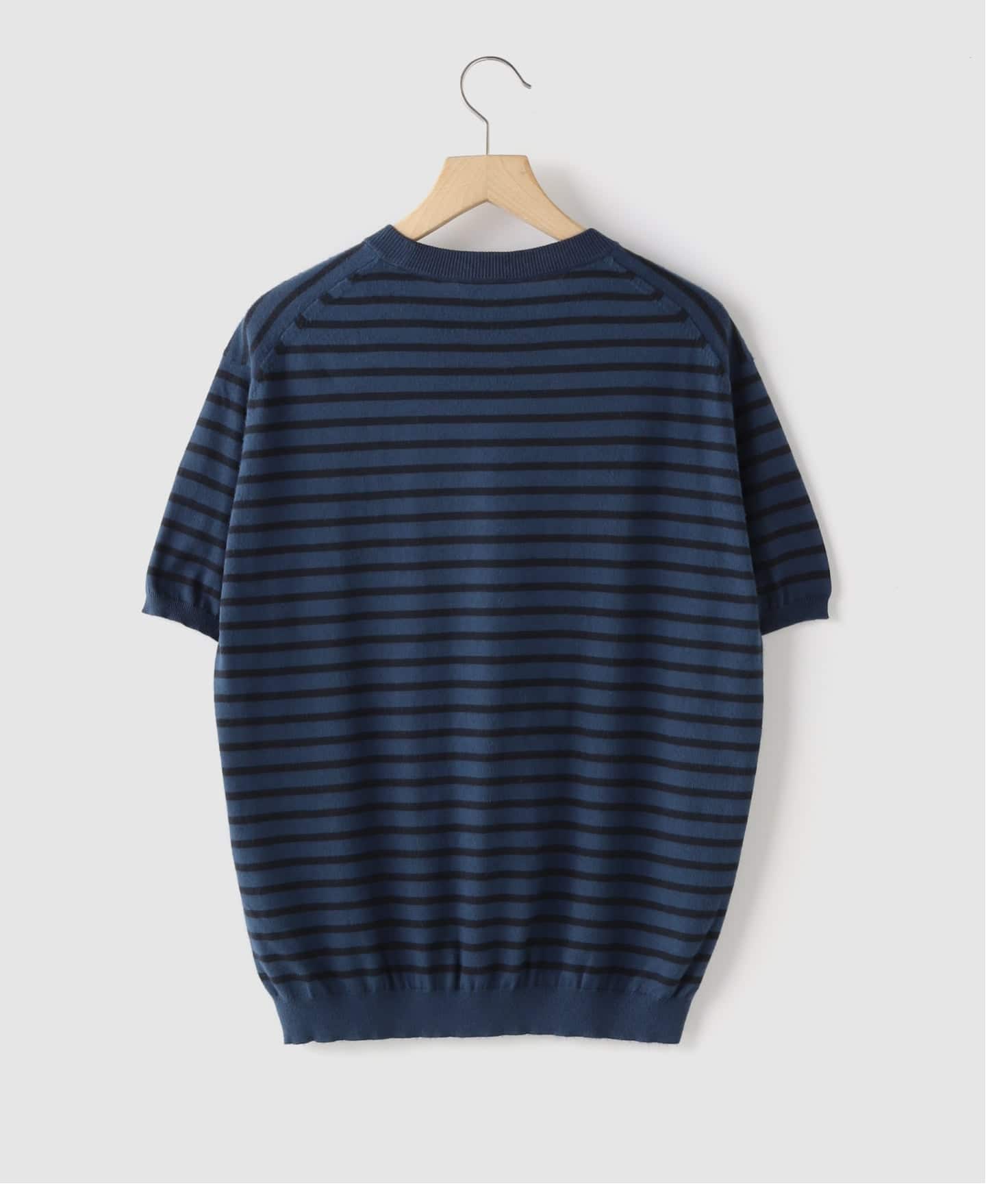 【AURALEE/オーラリー】HIGH GAUGE RIB KNIT Tシャツ Auralee Cotton High Gauge Rib Knit Tee in Navy Curated at Jake and