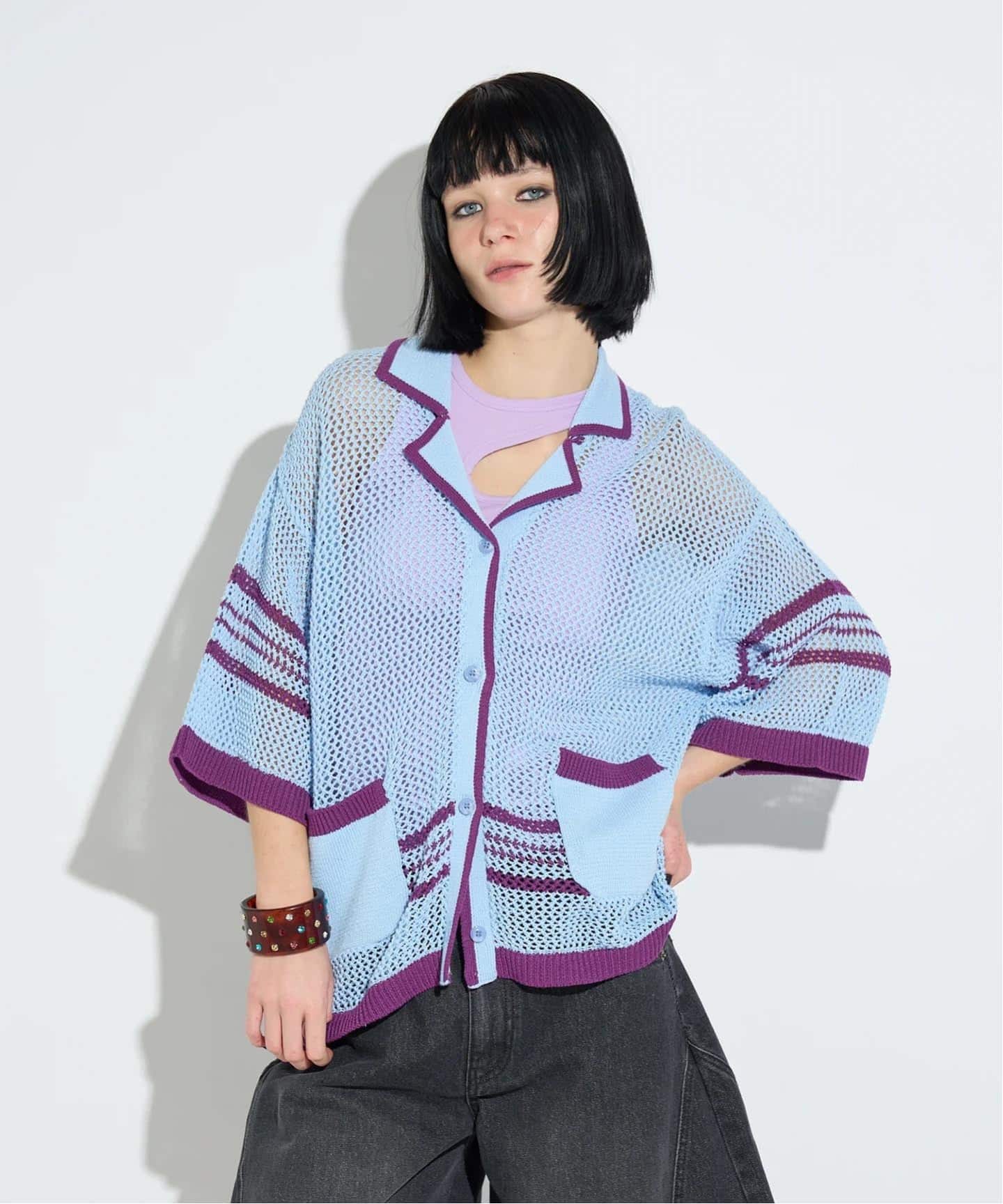ANNA SUI NYC / アナスイエヌワイシー メッシュニットハンソデ ANNA SUI NYC / アナスイエヌワイシー メッシュニットハンソデ