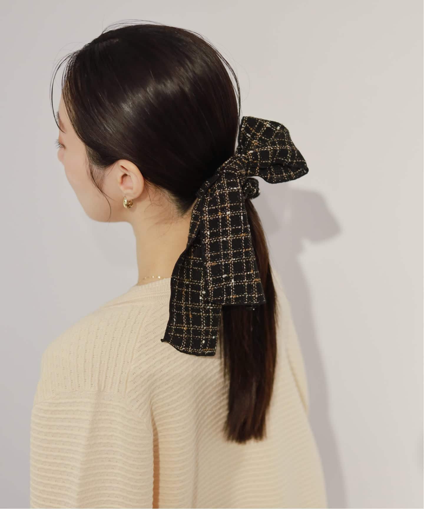 TRESSE/トレス Tweed ribbon chouchou（ヘアアクセサリー）｜La