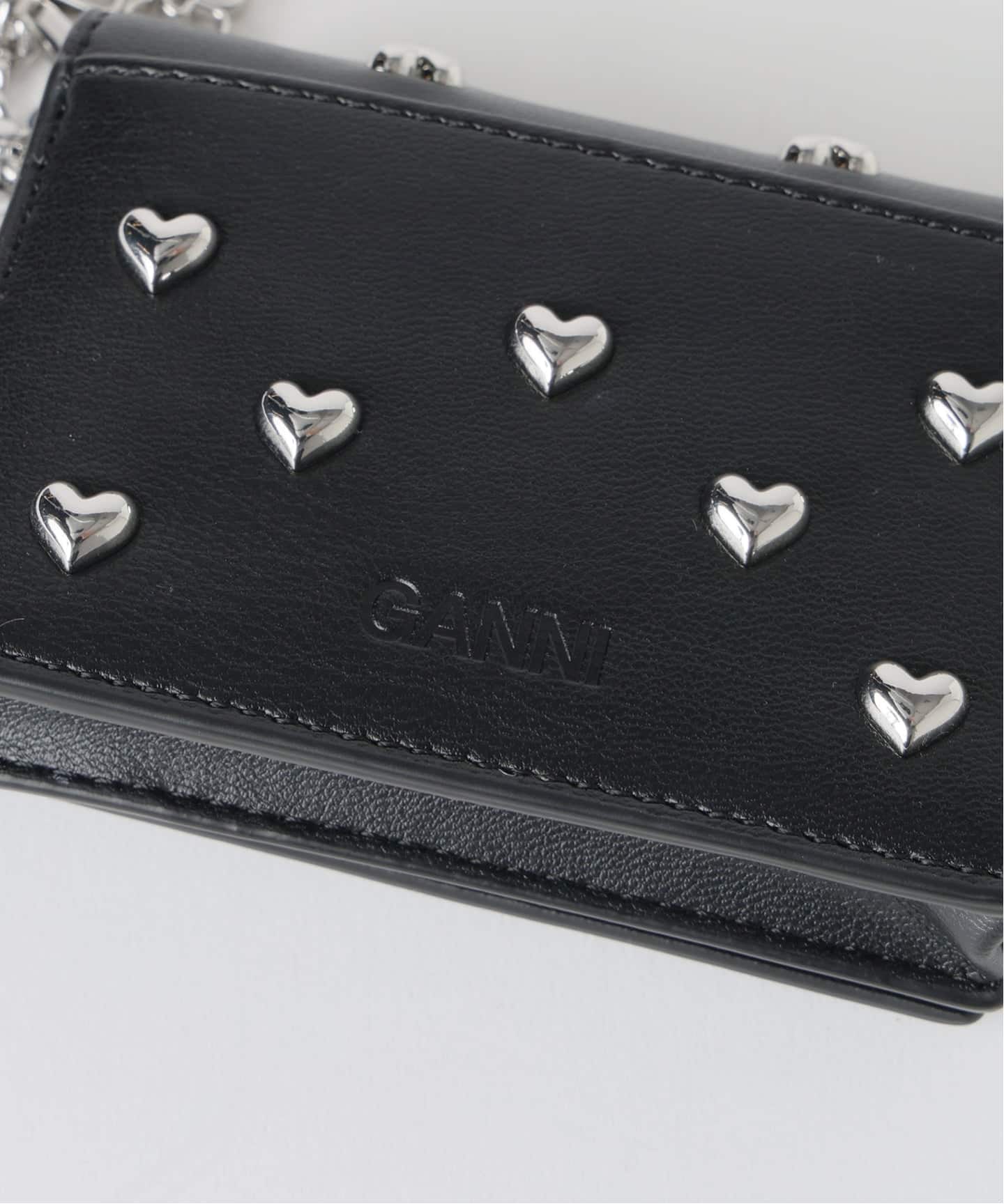 新宿・WEB限定》GANNI / ガニー Bou Card Holder with Flap Heart