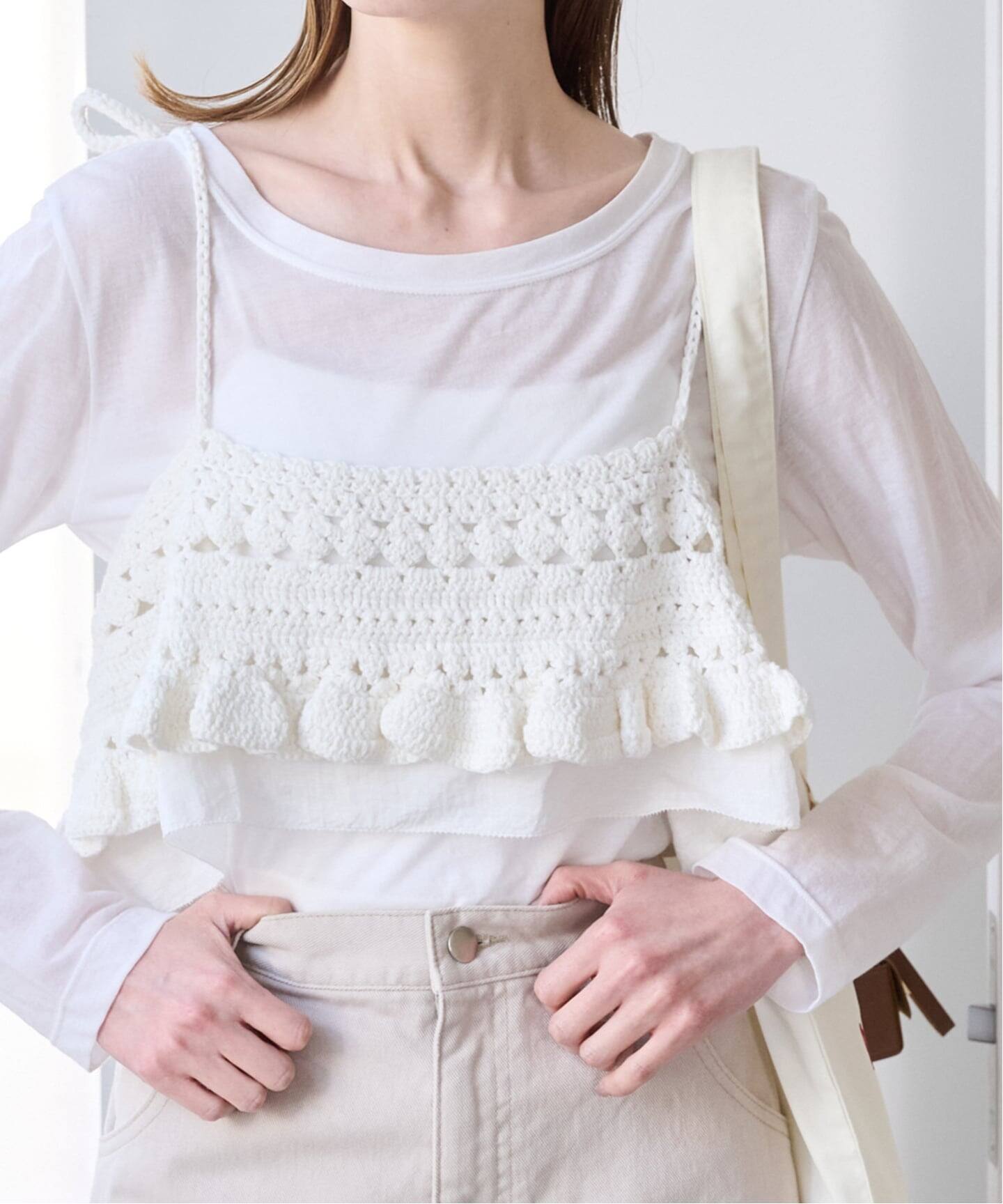 Atelier Edition/アトリエ エディション HAND KNITTED FRILL BUSTIER 