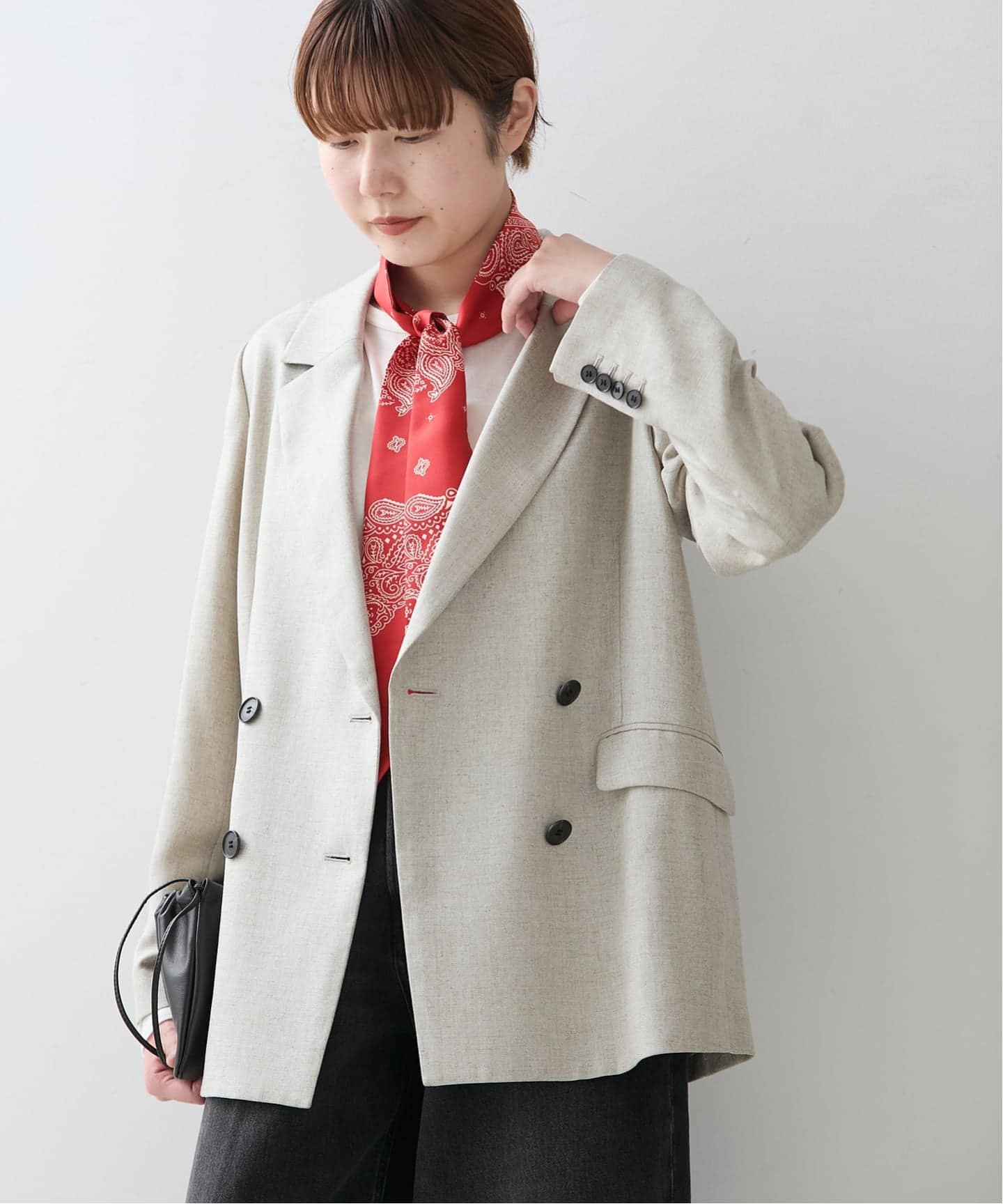 AENEIS/エネス】Minimal Illusion Silk Twill Bande：スカーフ