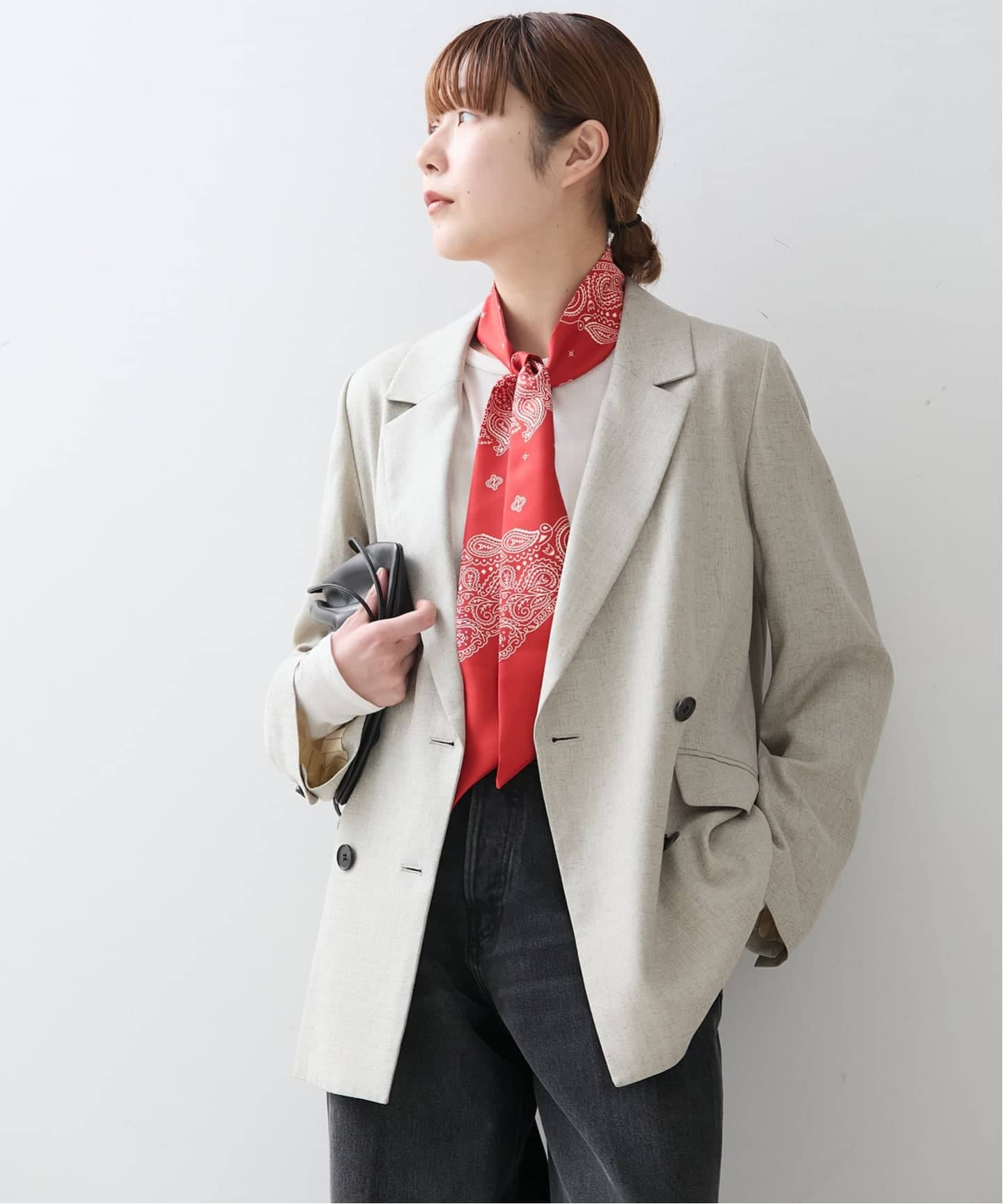 AENEIS/エネス】Minimal Illusion Silk Twill Bande：スカーフ