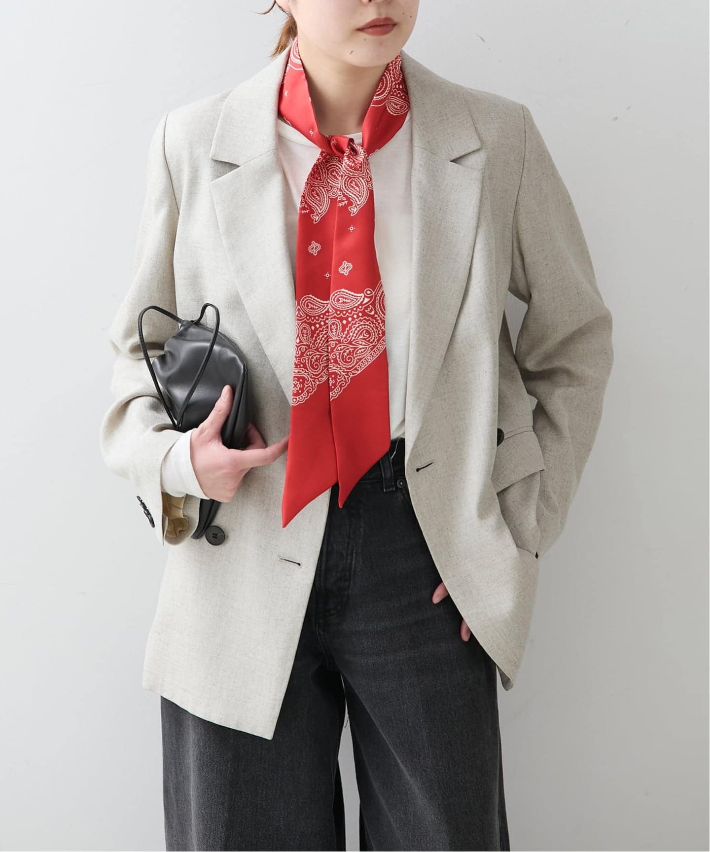 予約》【AENEIS/エネス】Minimal Illusion Silk Twill Bande：スカーフ