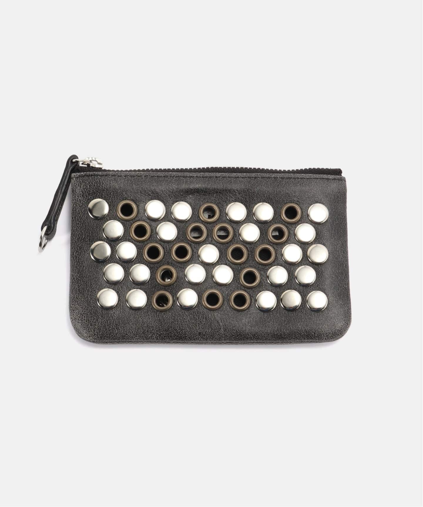 Y's ワイズ PIGMENT PRINT POCKET OP グレー2 OPEN YY / オープンワイワイ】 YY PUNCH STUD CHAIN WALLET（財布