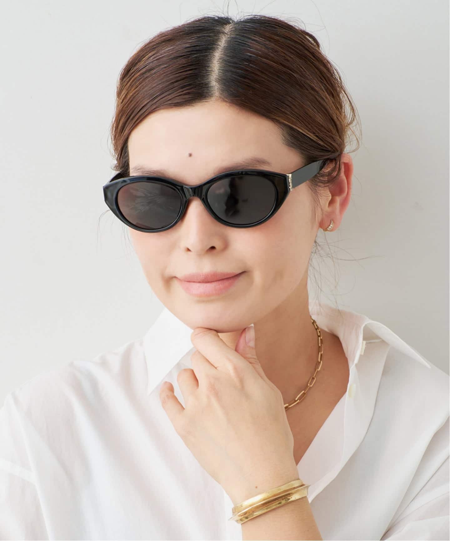 SAINT LAURENT サンローラン サングラス SL52□20-145 SAINT LAURENT/サンローラン】OVAL SUNGLASSES（サングラス